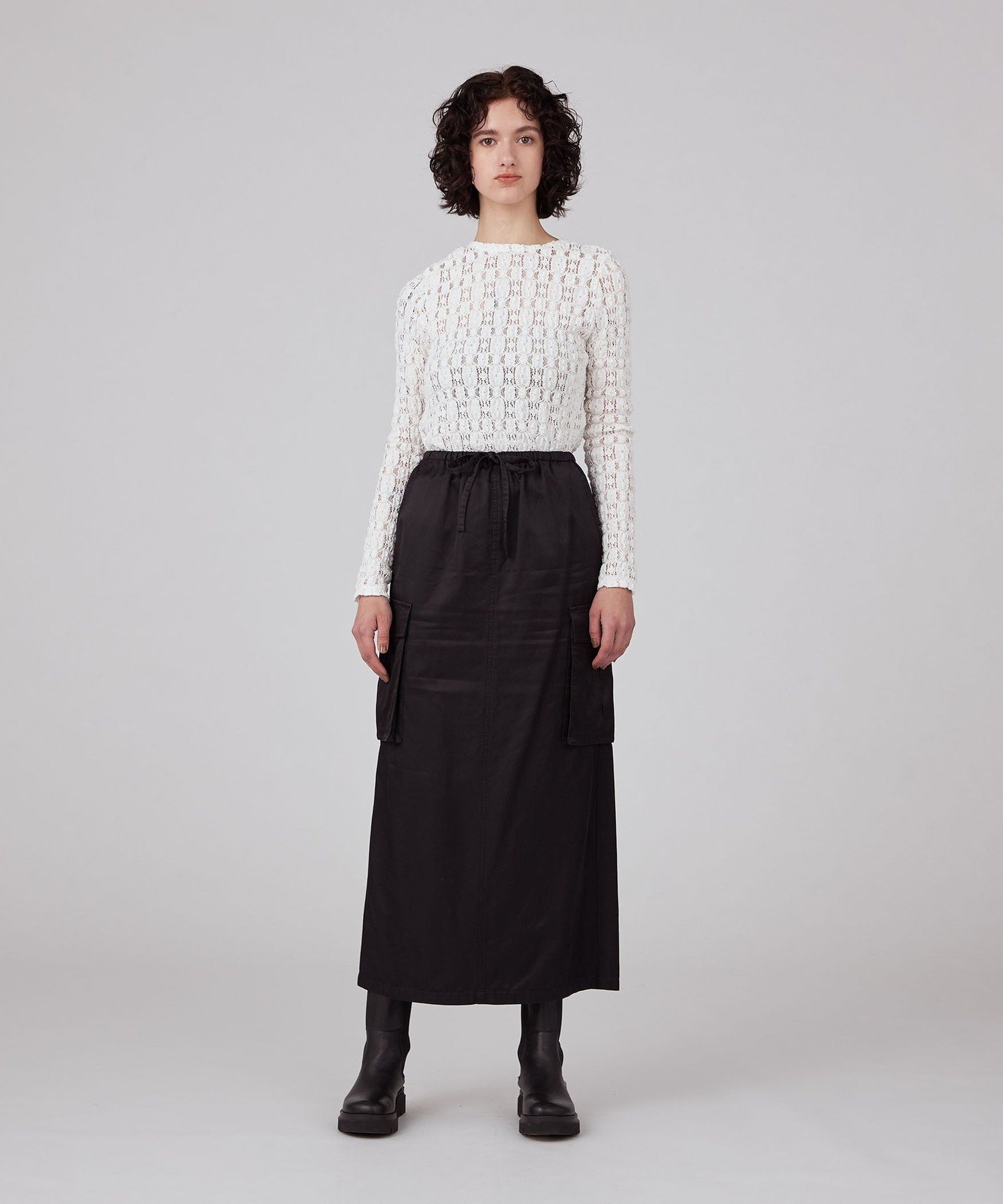 TOMORROWLAND｜コットンナイロンレース クルーネックプルオーバー