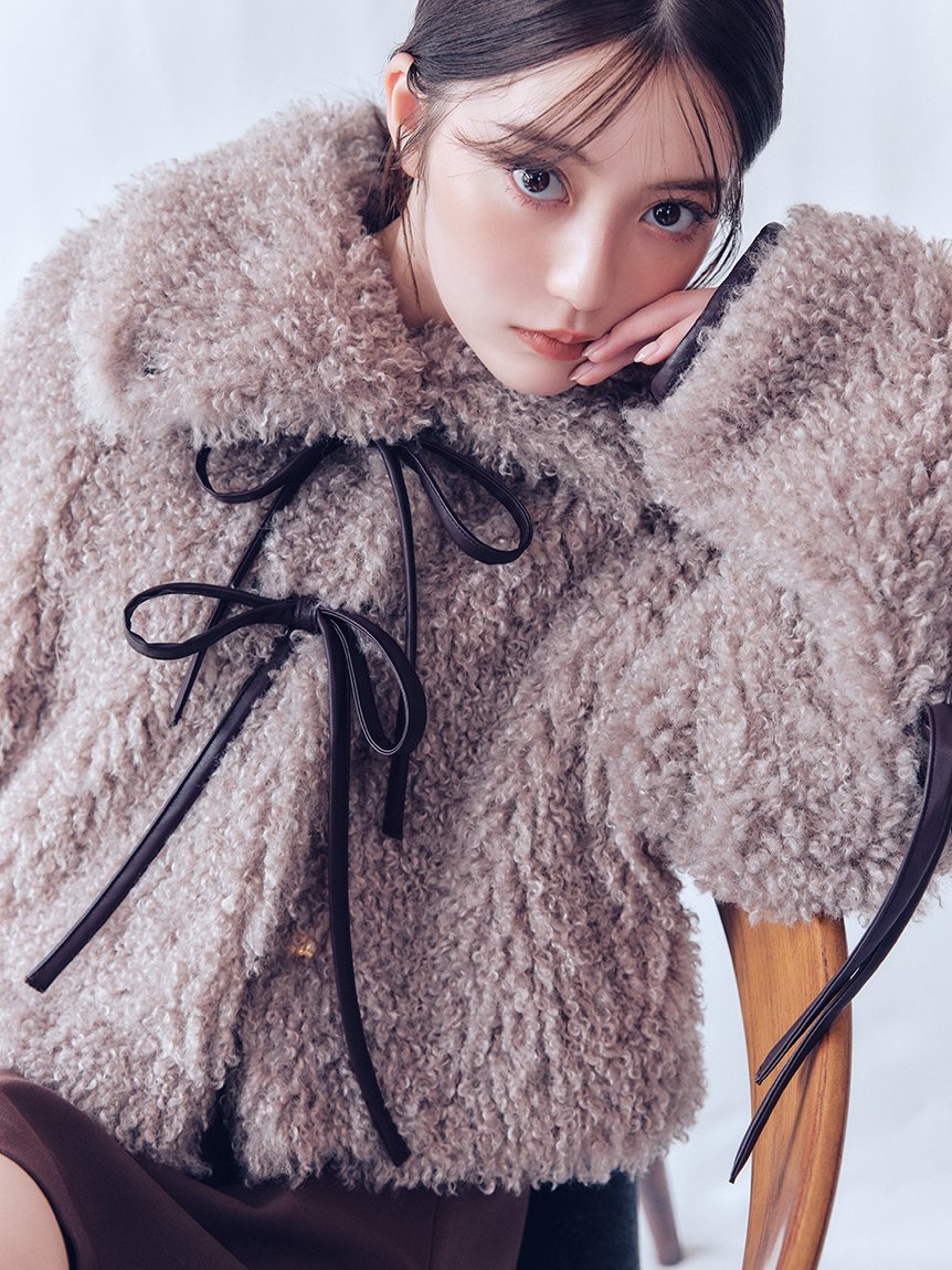 FRAY I.D｜リボンボアファージャケット | Rakuten Fashion(楽天