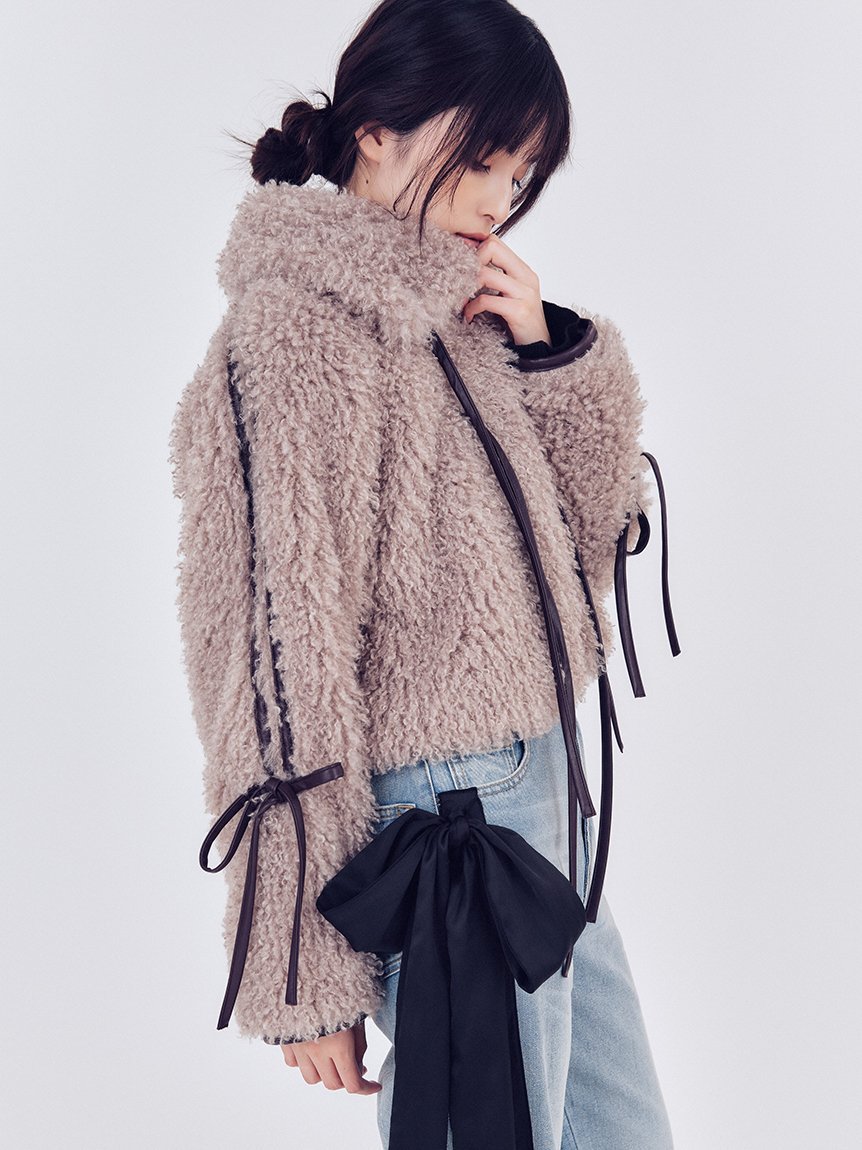 FRAY I.D｜リボンボアファージャケット | Rakuten Fashion(楽天