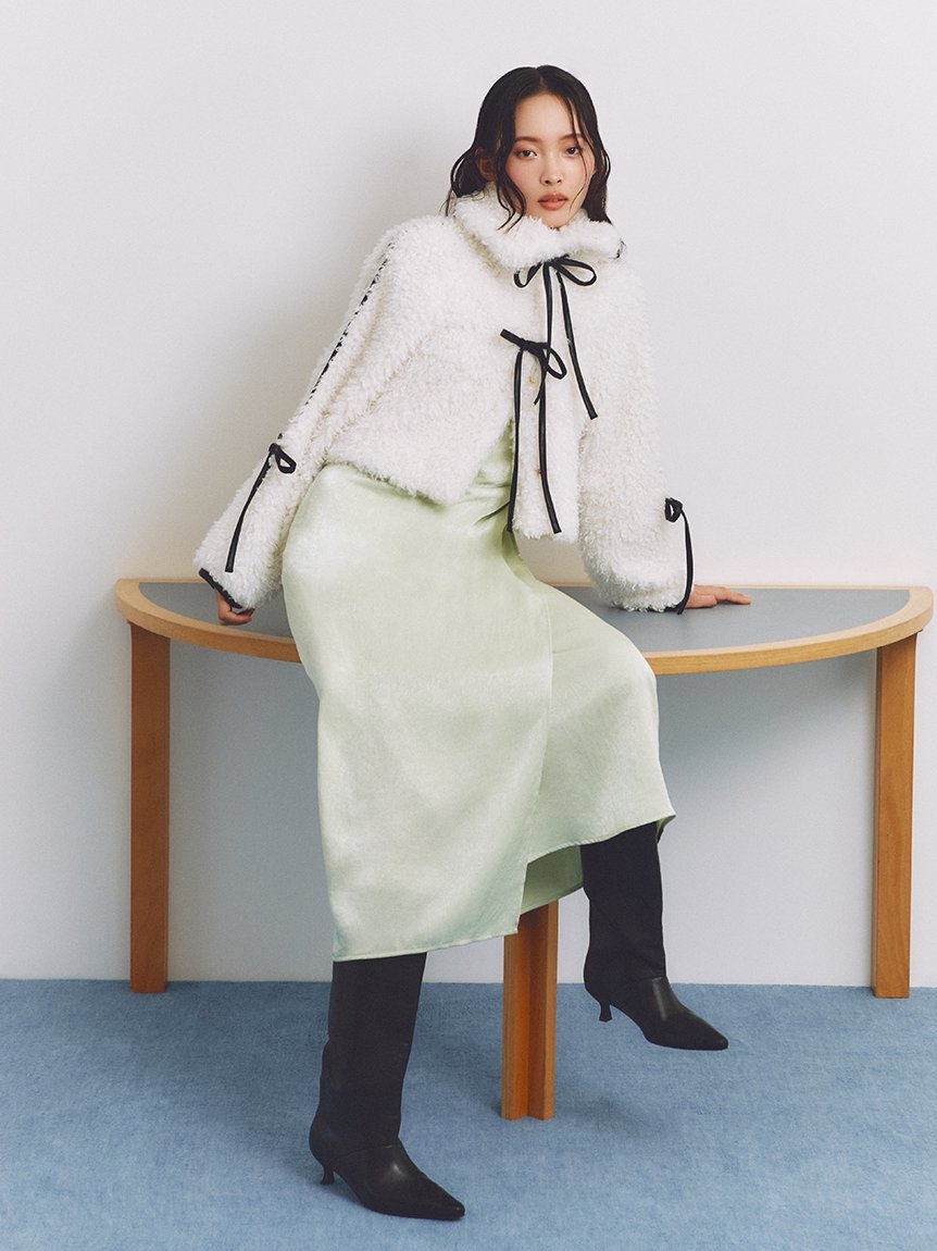 FRAY I.D｜リボンボアファージャケット | Rakuten Fashion(楽天