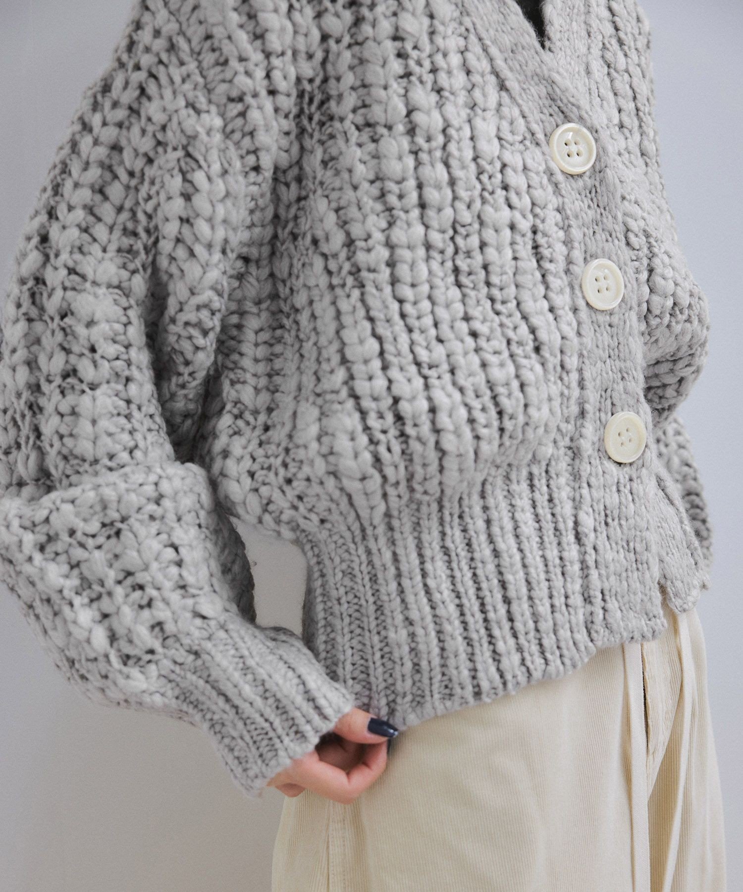 ADAM ET ROPE'｜【WEB限定】ローゲージクロップドカーディガン