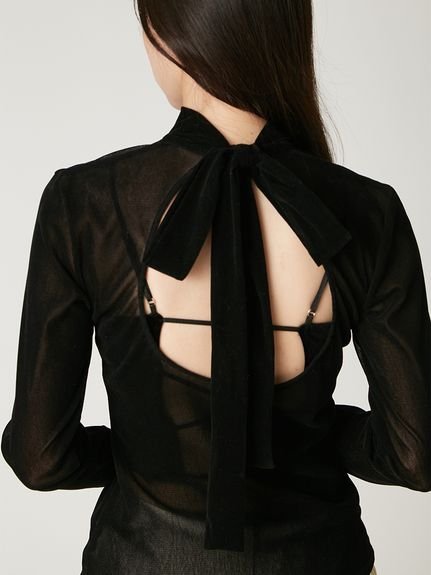 FRAY I.D｜バックオープンフロッキーチュールトップス | Rakuten