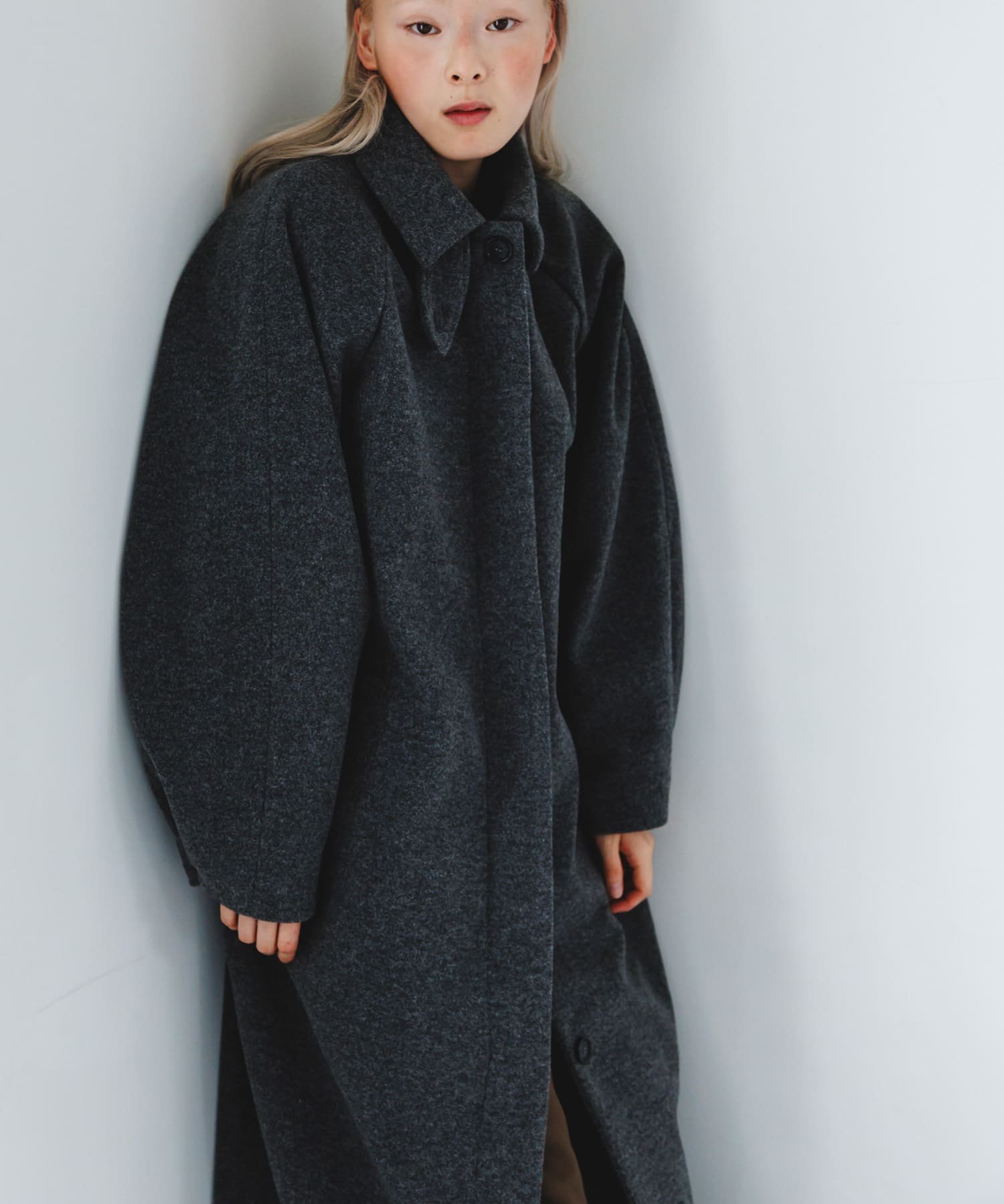 KBF｜ステンカラーコクーンロングコート | Rakuten Fashion(楽天