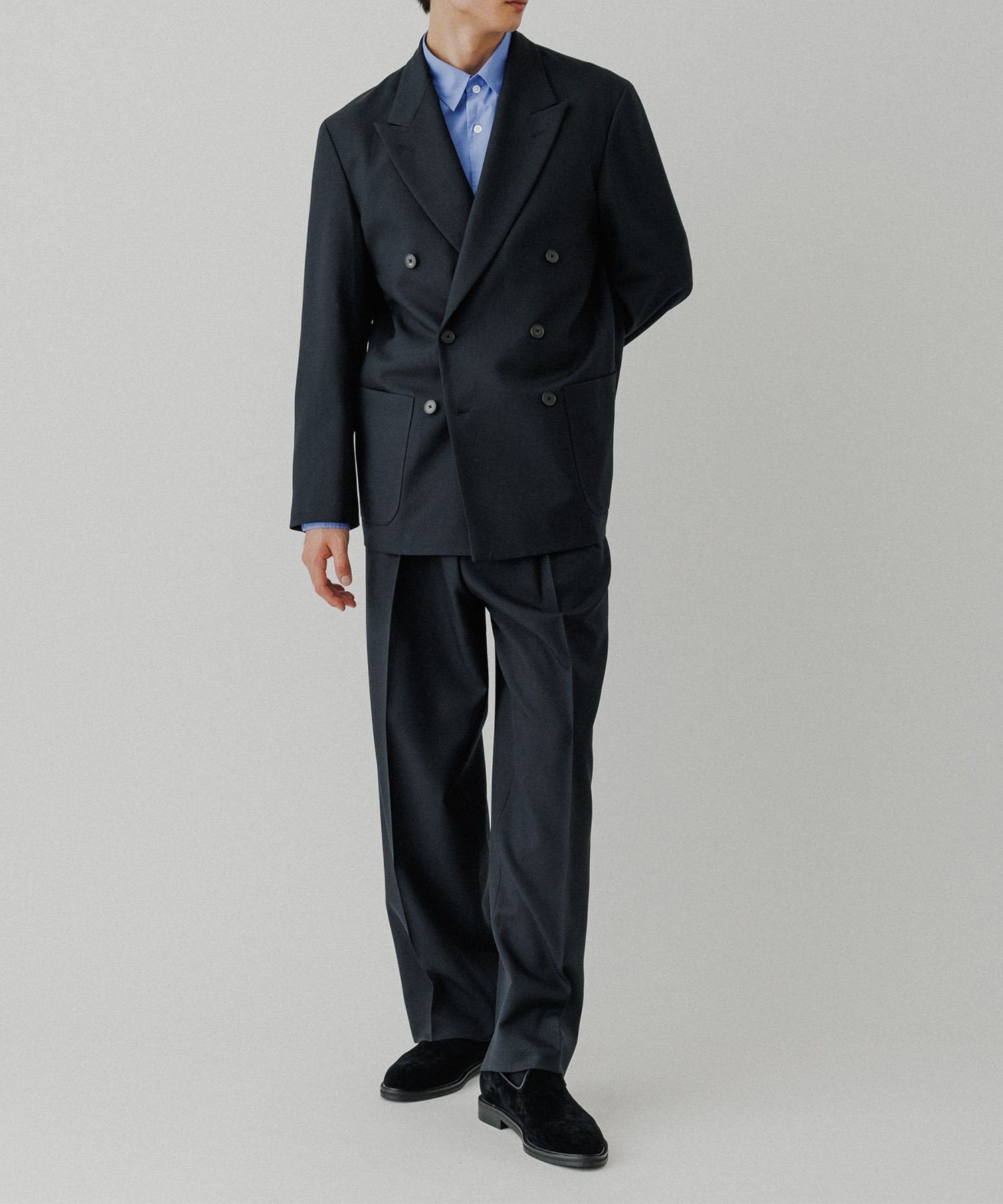 ADAM ET ROPE'｜ハードクロス ダブルブレストジャケット