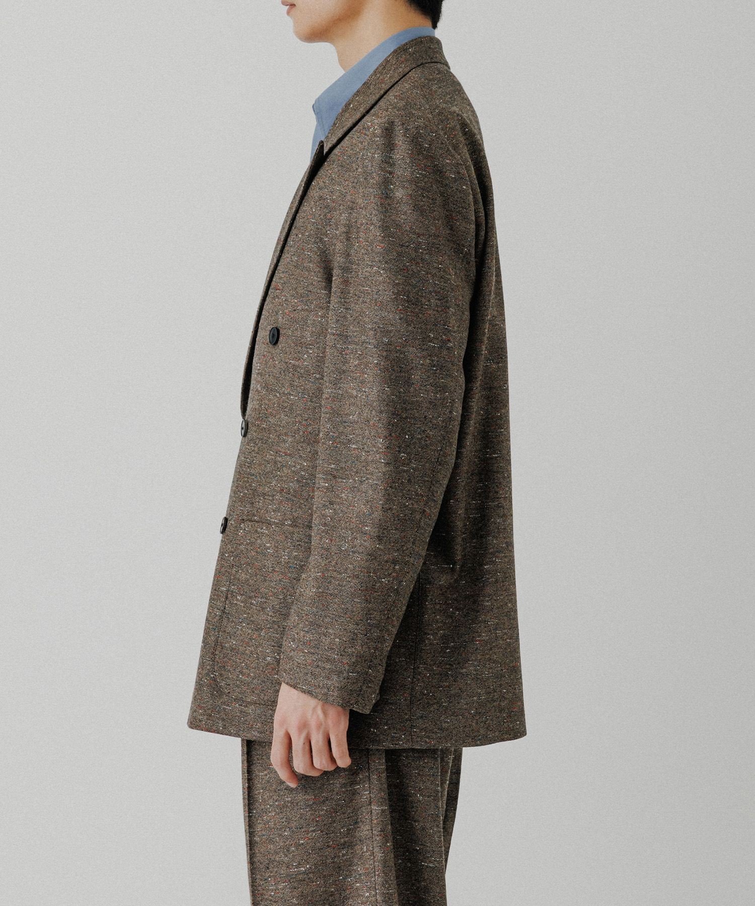 ADAM ET ROPE'｜ハードクロス ダブルブレストジャケット