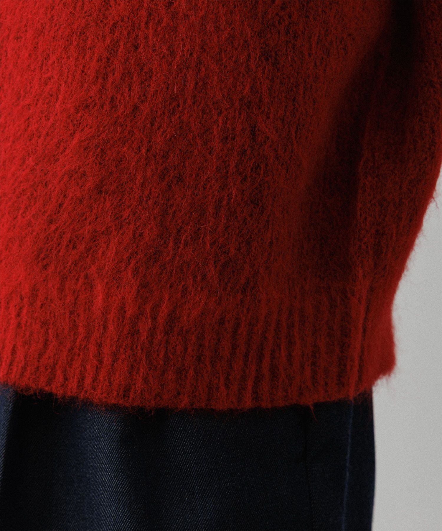 ADAM ET ROPE'｜モヘアミックス オーバーサイズ Vネックニット