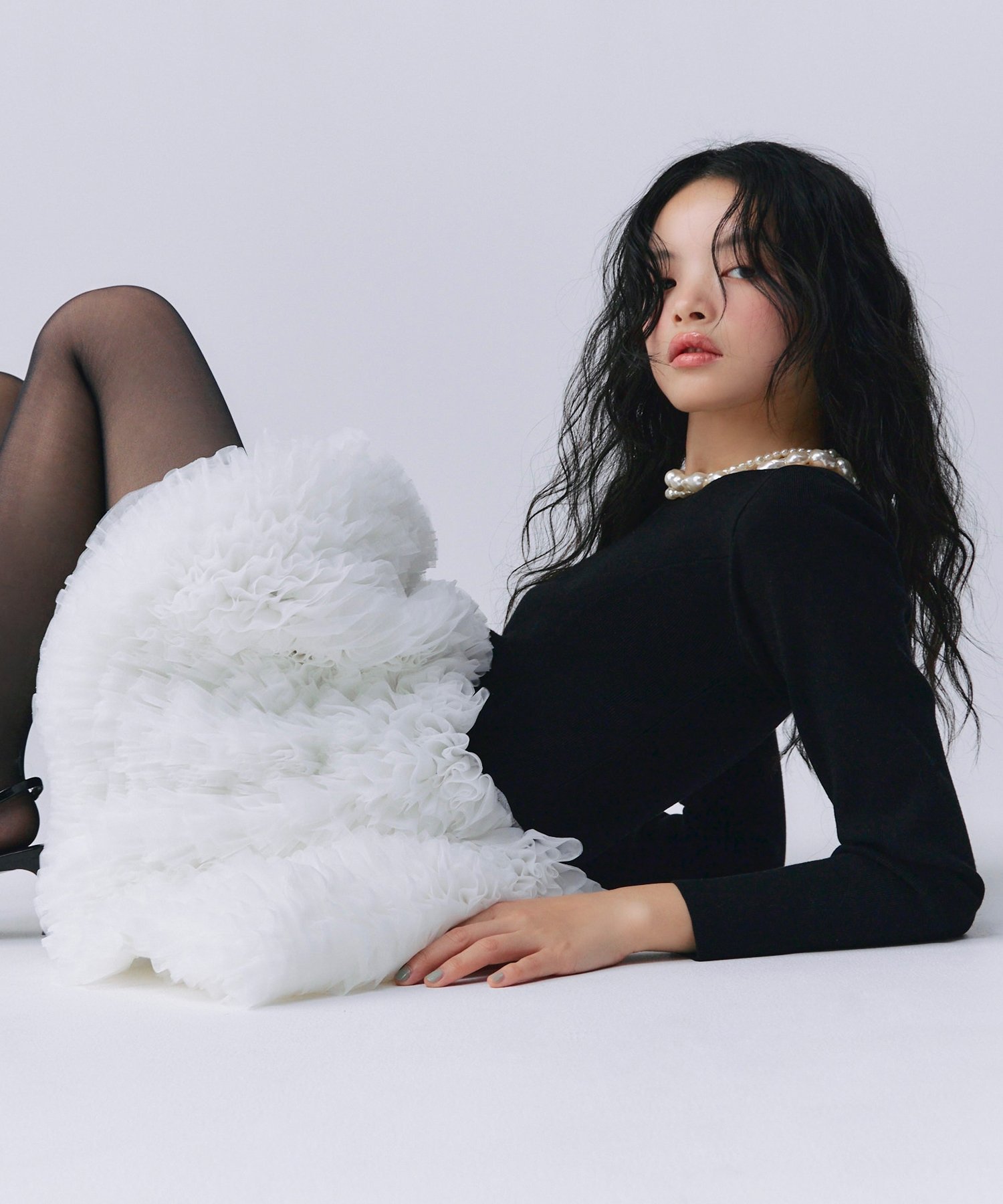 EIMY ISTOIRE｜ボリュームチュールフリルニットワンピース | Rakuten