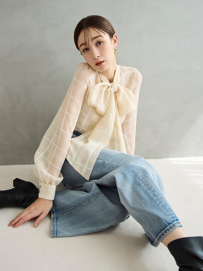 FRAY I.D｜ハイウエストセンタープレスワイドデニム | Rakuten Fashion