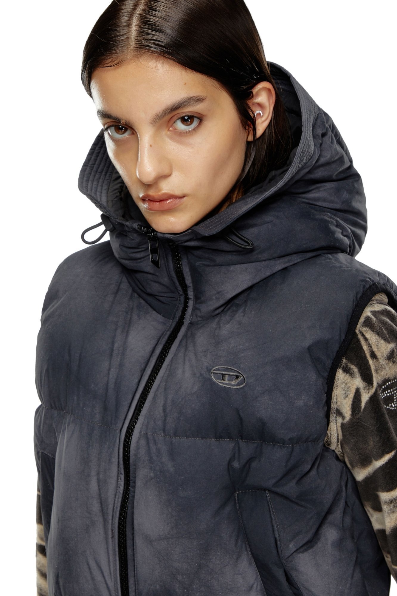 DIESEL｜レディース ダウンベスト フーディー | Rakuten Fashion(楽天