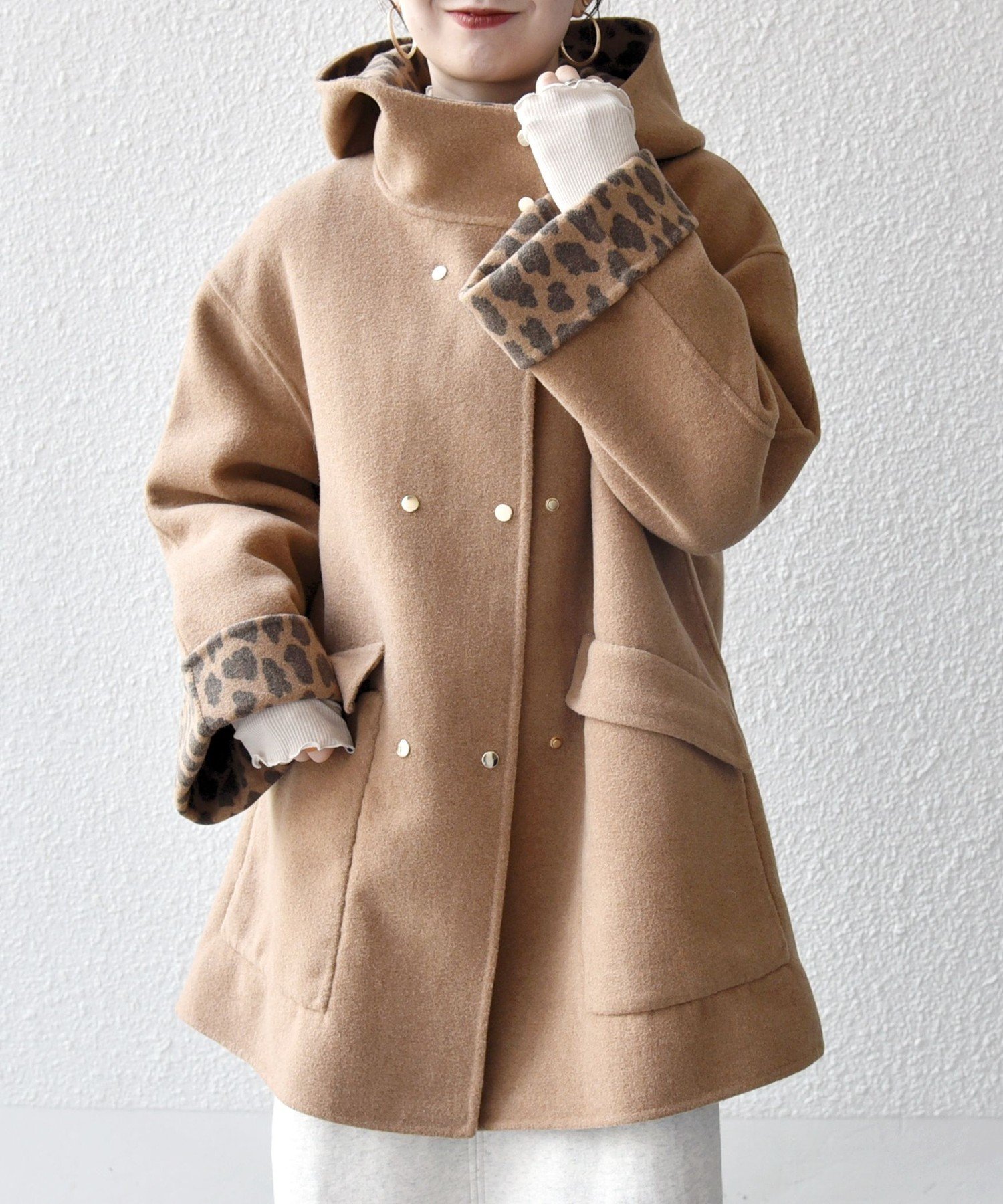 SHIPS｜SHIPS any: リバー フーデッド Aライン ミドル コート