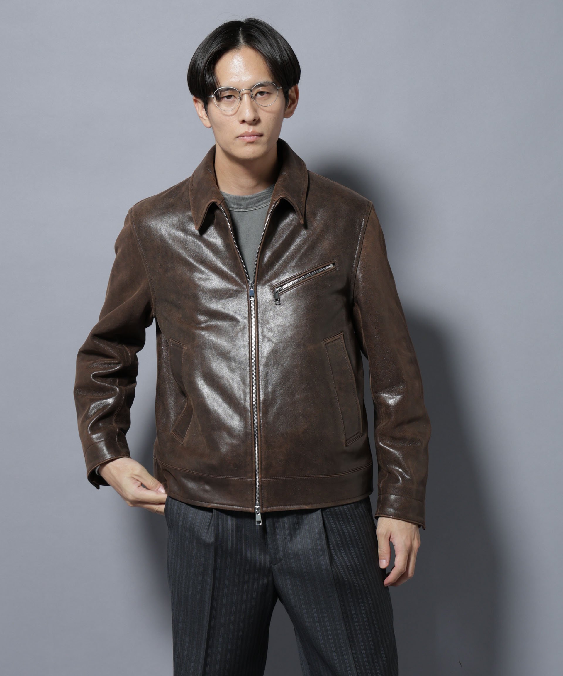 NANO universe｜ラムナッパレザーライダースジャケット | Rakuten