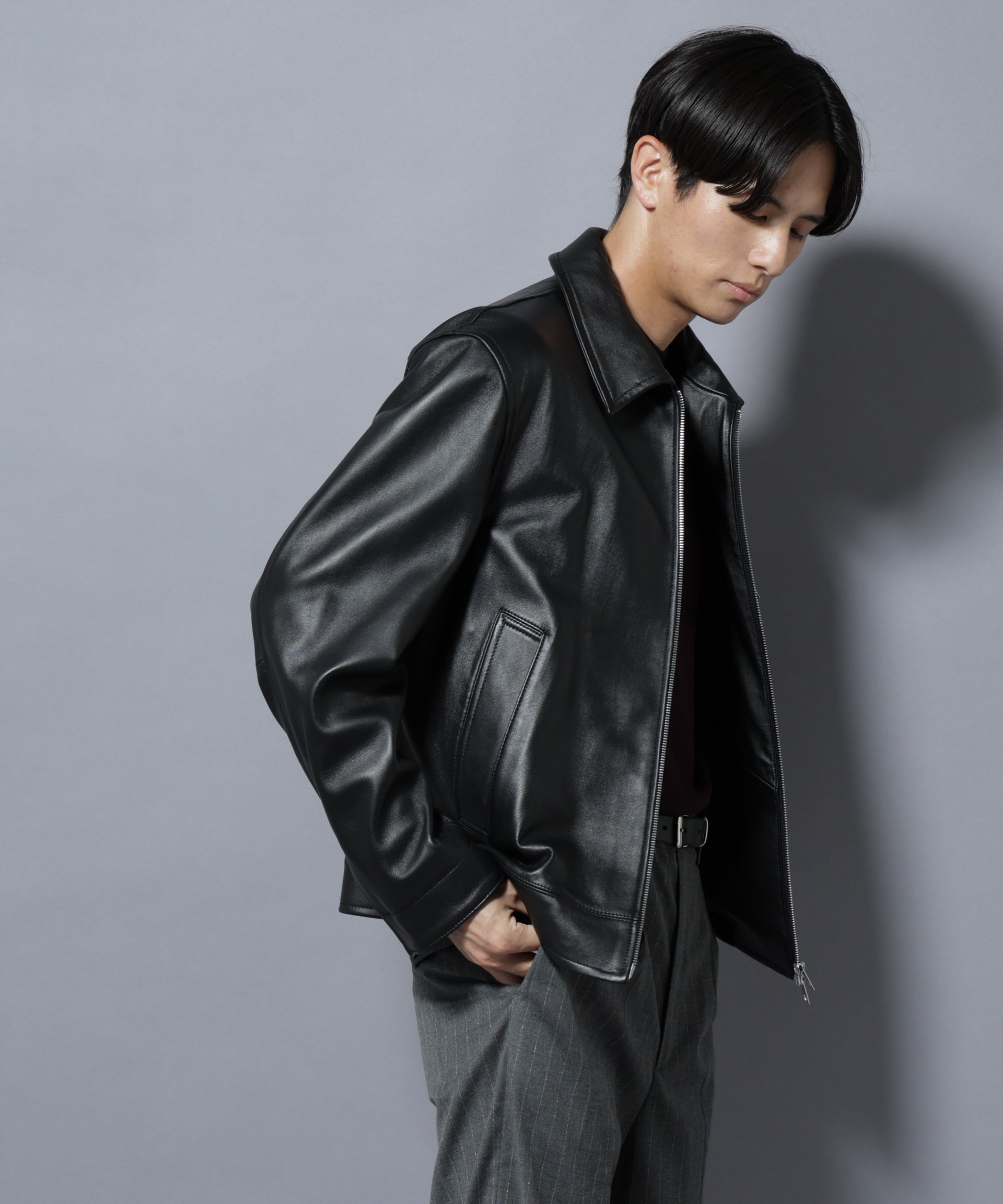 NANO universe｜ラムナッパレザーライダースジャケット | Rakuten