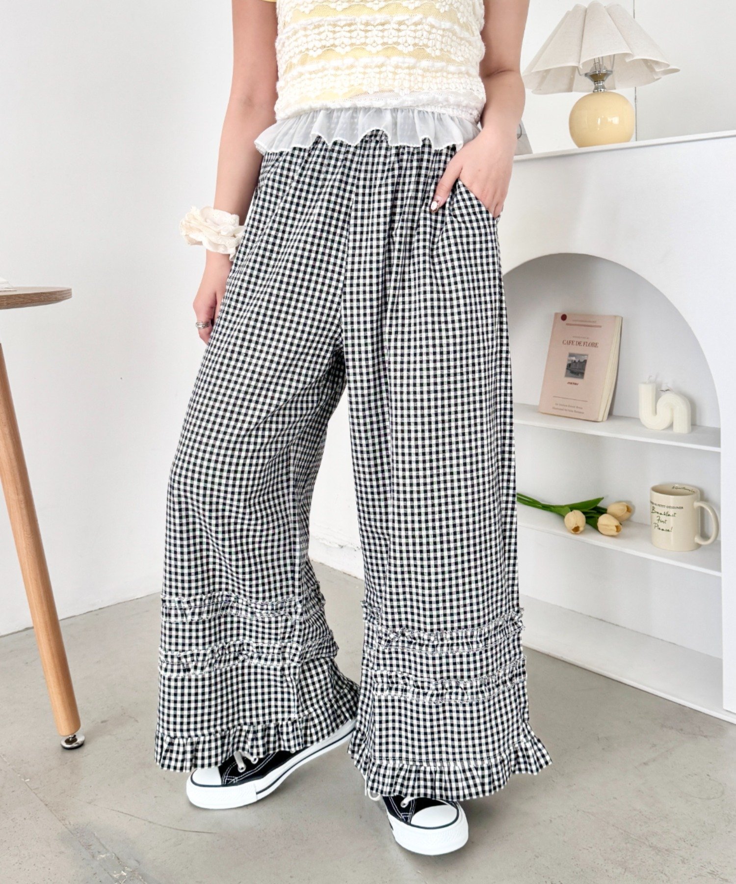Outfitter lab｜ギンガムチェック/ドットフリフリパンツ | Rakuten