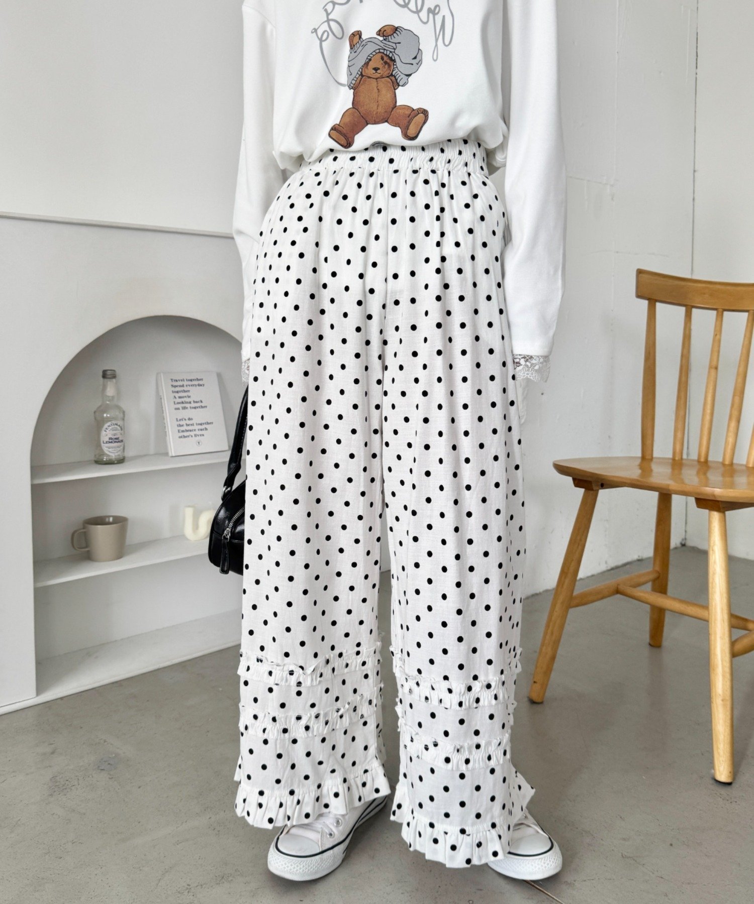 Outfitter lab｜ギンガムチェック/ドットフリフリパンツ | Rakuten