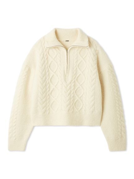 Mila Owen｜アランブークレーハーフジップニットプルオーバー