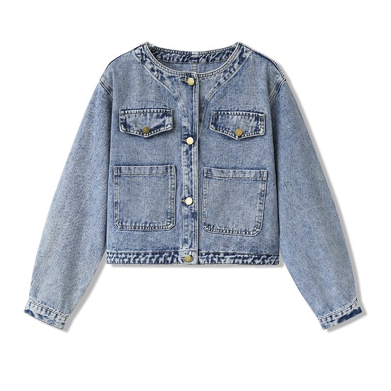 COCOMOMO｜ノーカラーデニムジャケット デニムジャケット Gジャン