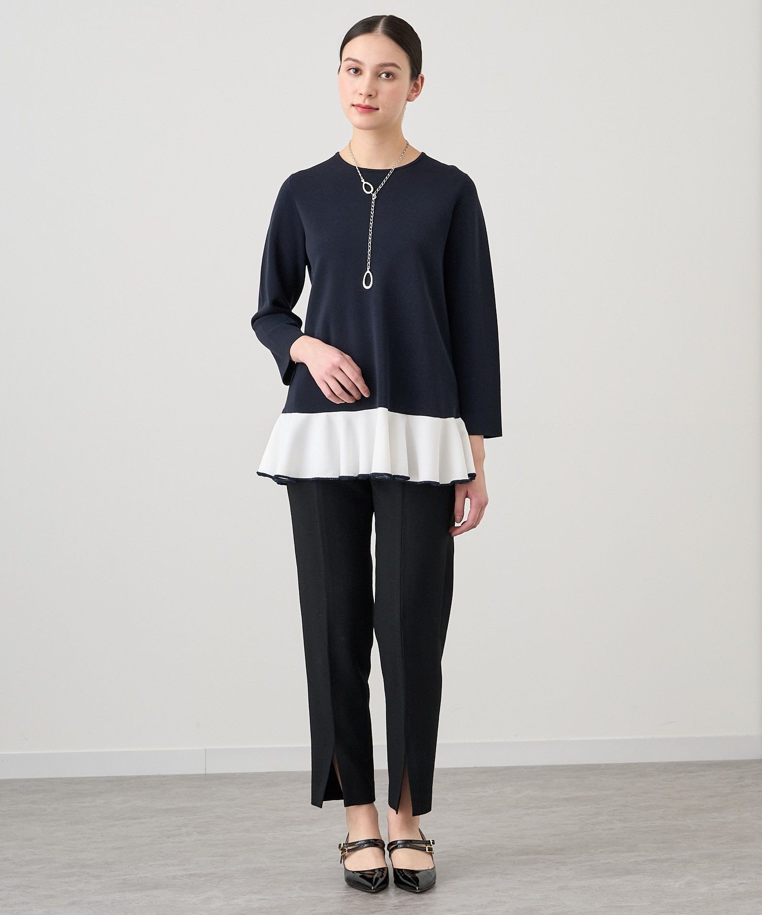 ANAYI｜ライトスラブテーパードスリットパンツ | Rakuten Fashion(楽天