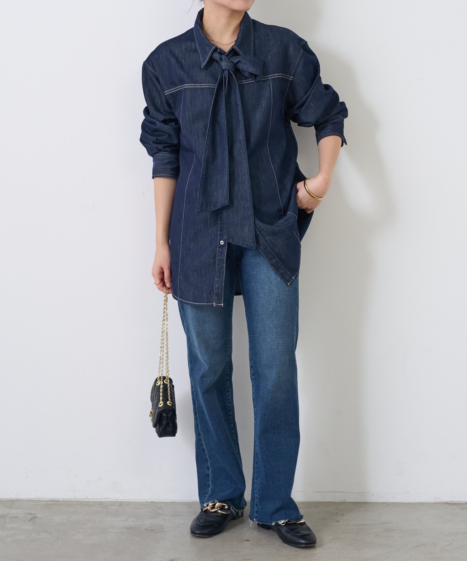 COLLAGE GALLARDAGALANTE｜ボウタイデニムシャツ | Rakuten Fashion