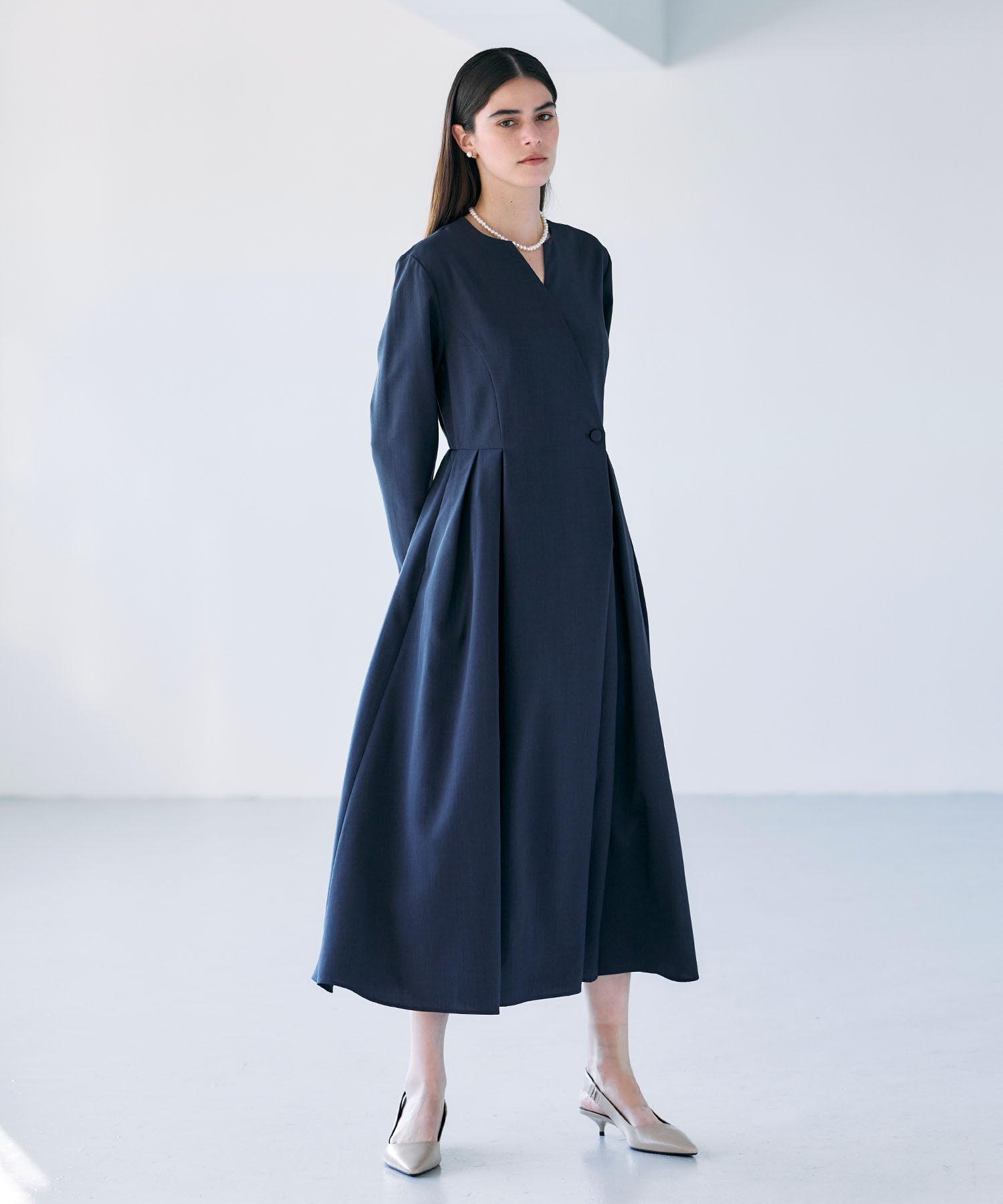 N.O.R.C｜ウォッシャブルキーネックワンピース【CLEAN MOTION