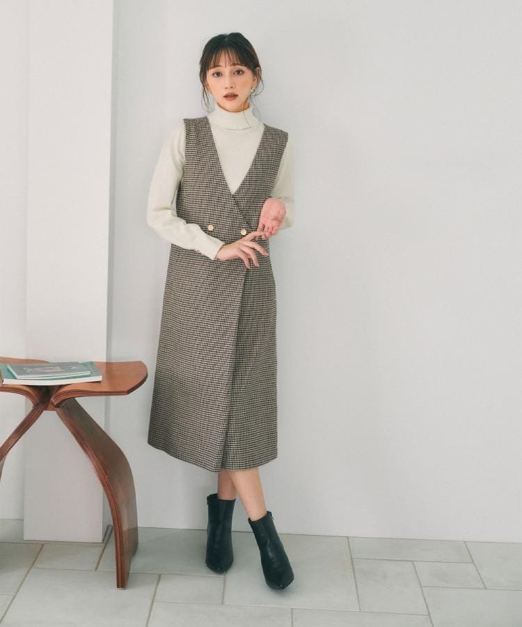 index｜タートルネックタックパフスリーブニット【洗濯機OK