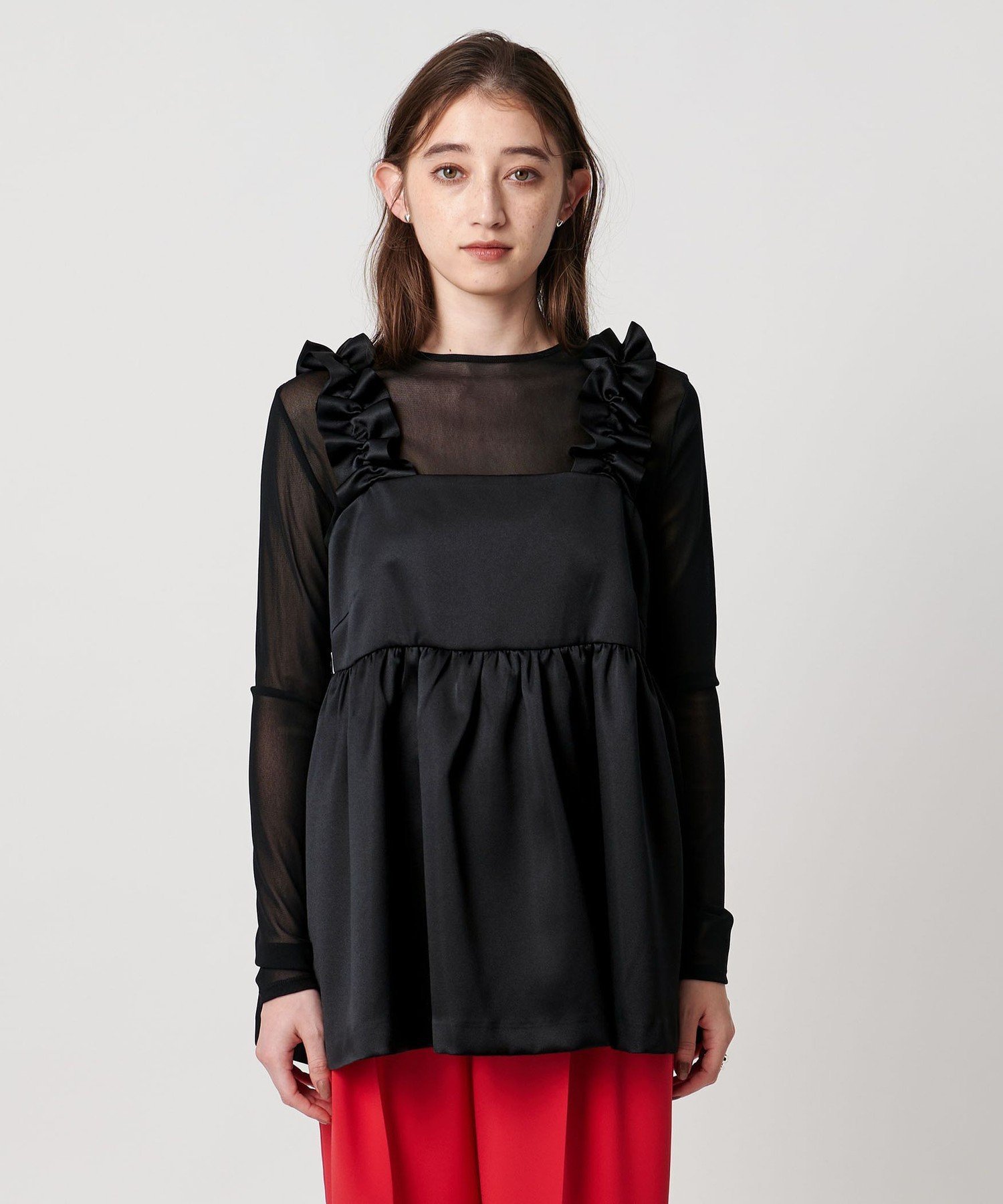 UNITED ARROWS｜ギャザー サテン キャミソール -ウォッシャブル