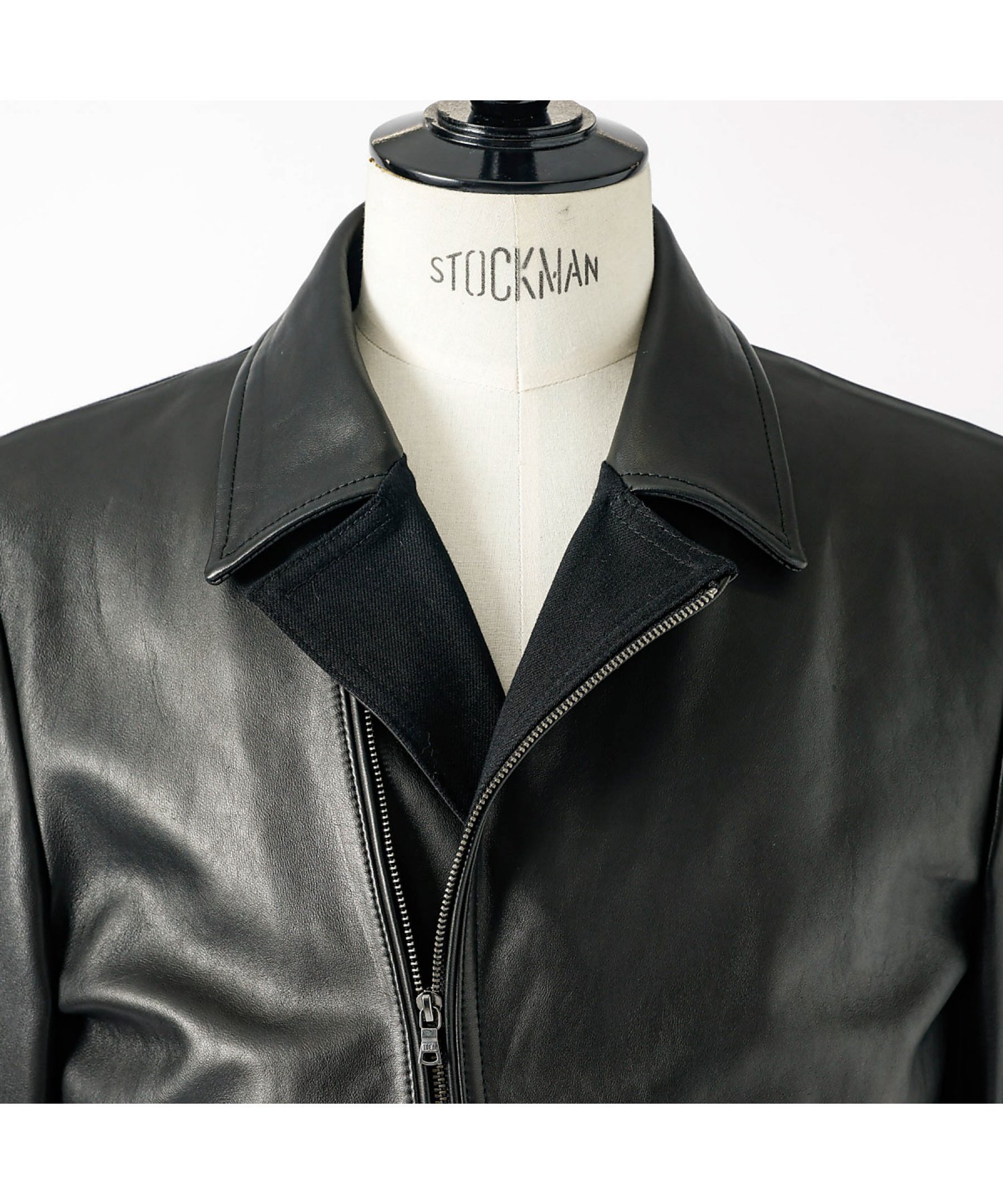 5351POUR LES HOMMES｜【レザー*デニム】セミダブル ライダース