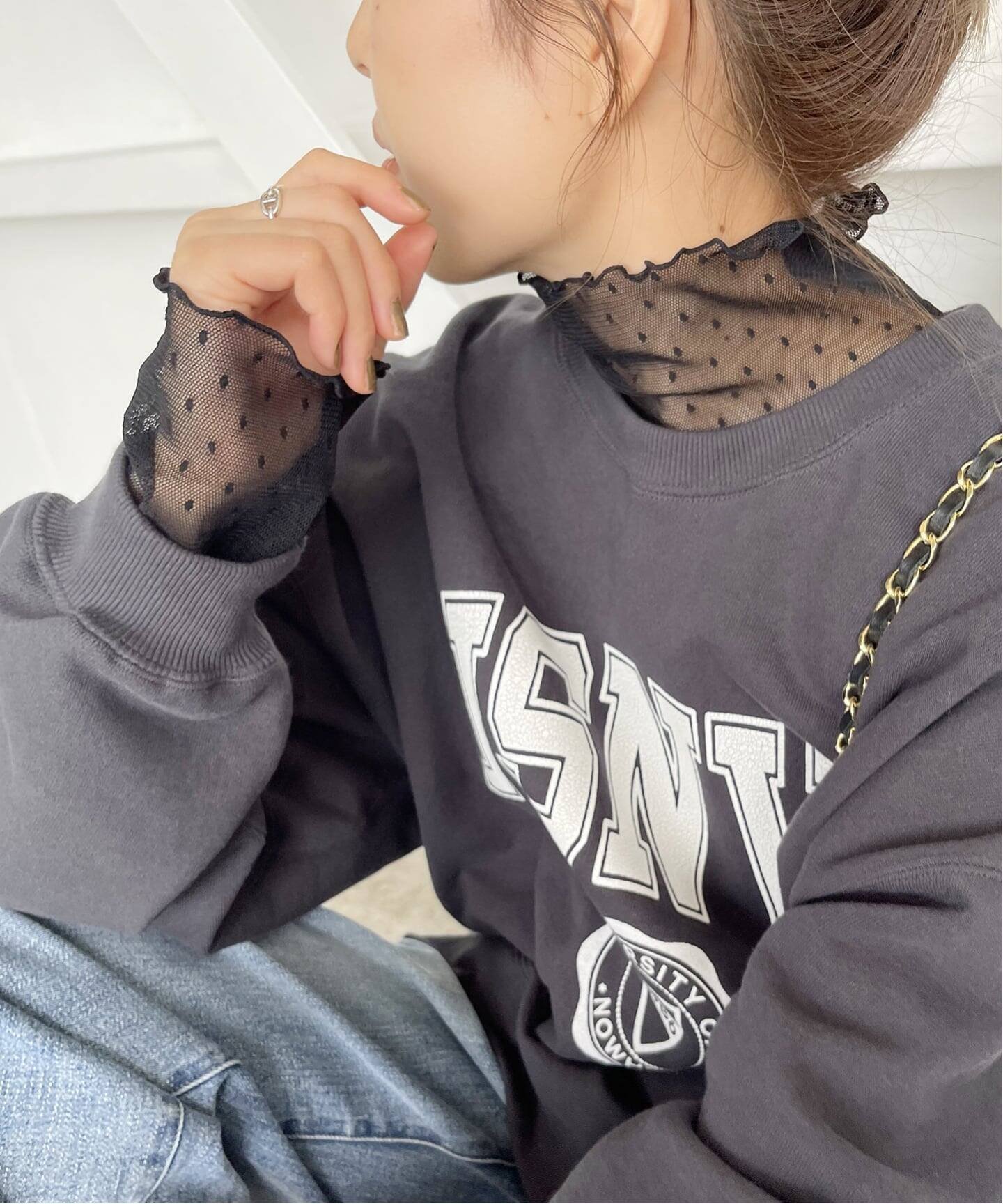 Spick & Span｜《追加》ドットチュールハイネックプルオーバー