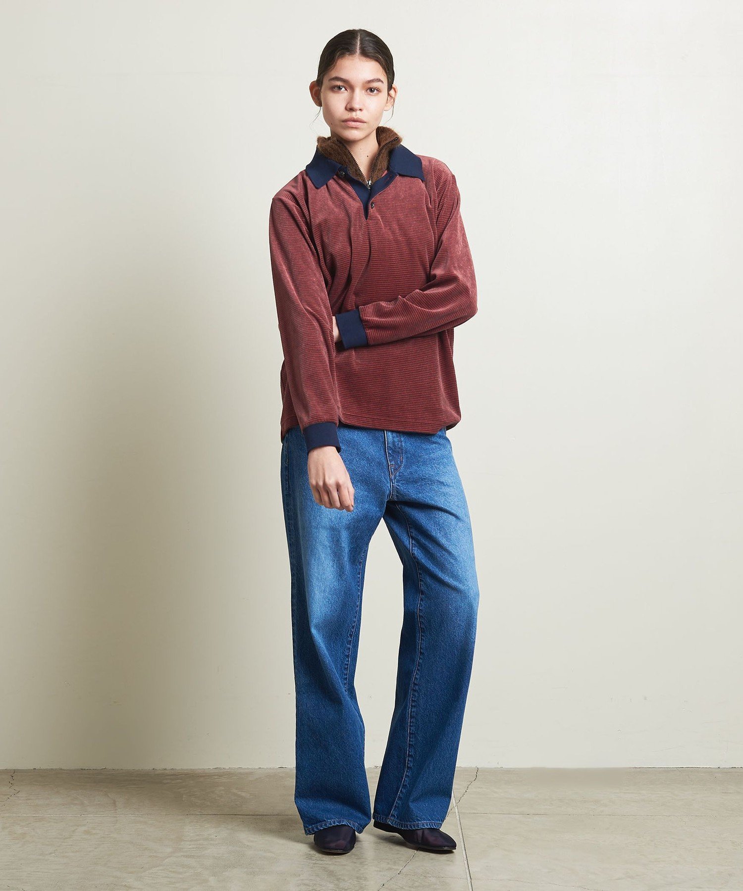 attisession ベロアボーダーポロシャツ【美品】 ATTISESSION＞ベロア ボーダー ポロシャツ｜ユナイテッドアローズ