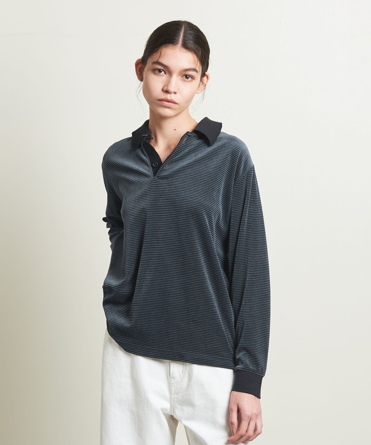 attisession ベロアボーダーポロシャツ【美品】 ATTISESSION＞ベロア ボーダー ポロシャツ｜ユナイテッドアローズ