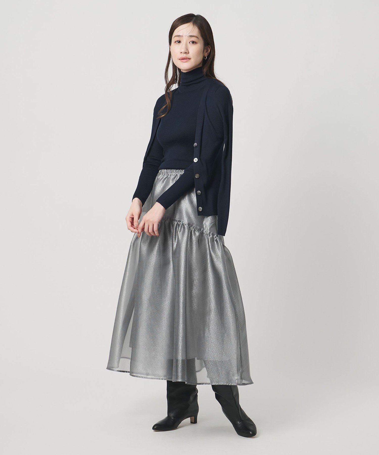 UNITED ARROWS｜スケルトン シャイン ジャガード スカート