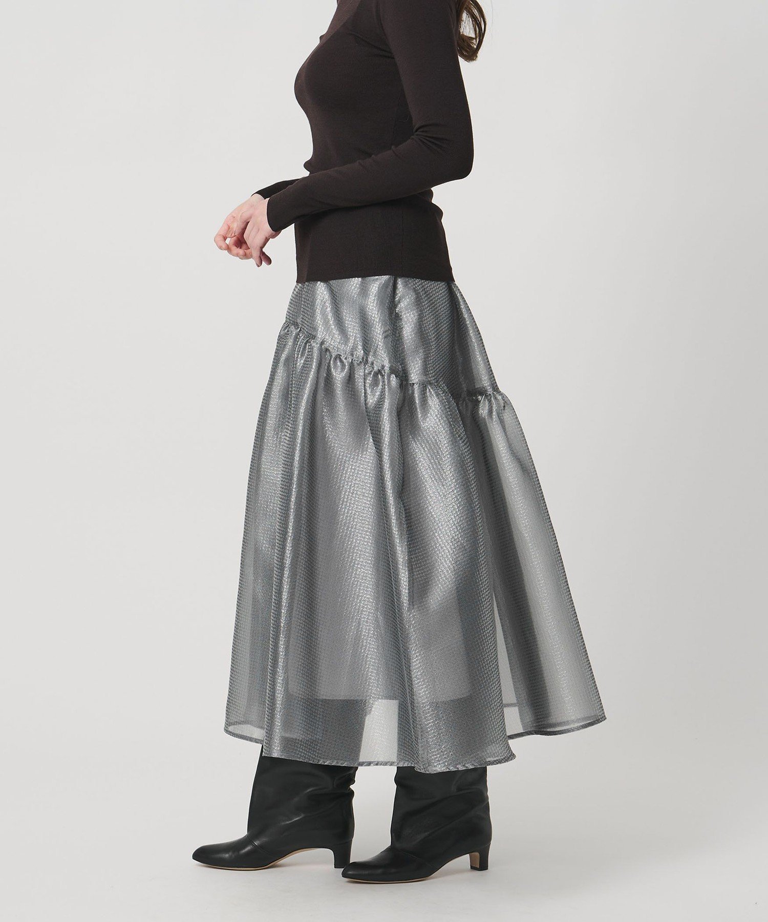 UNITED ARROWS｜スケルトン シャイン ジャガード スカート