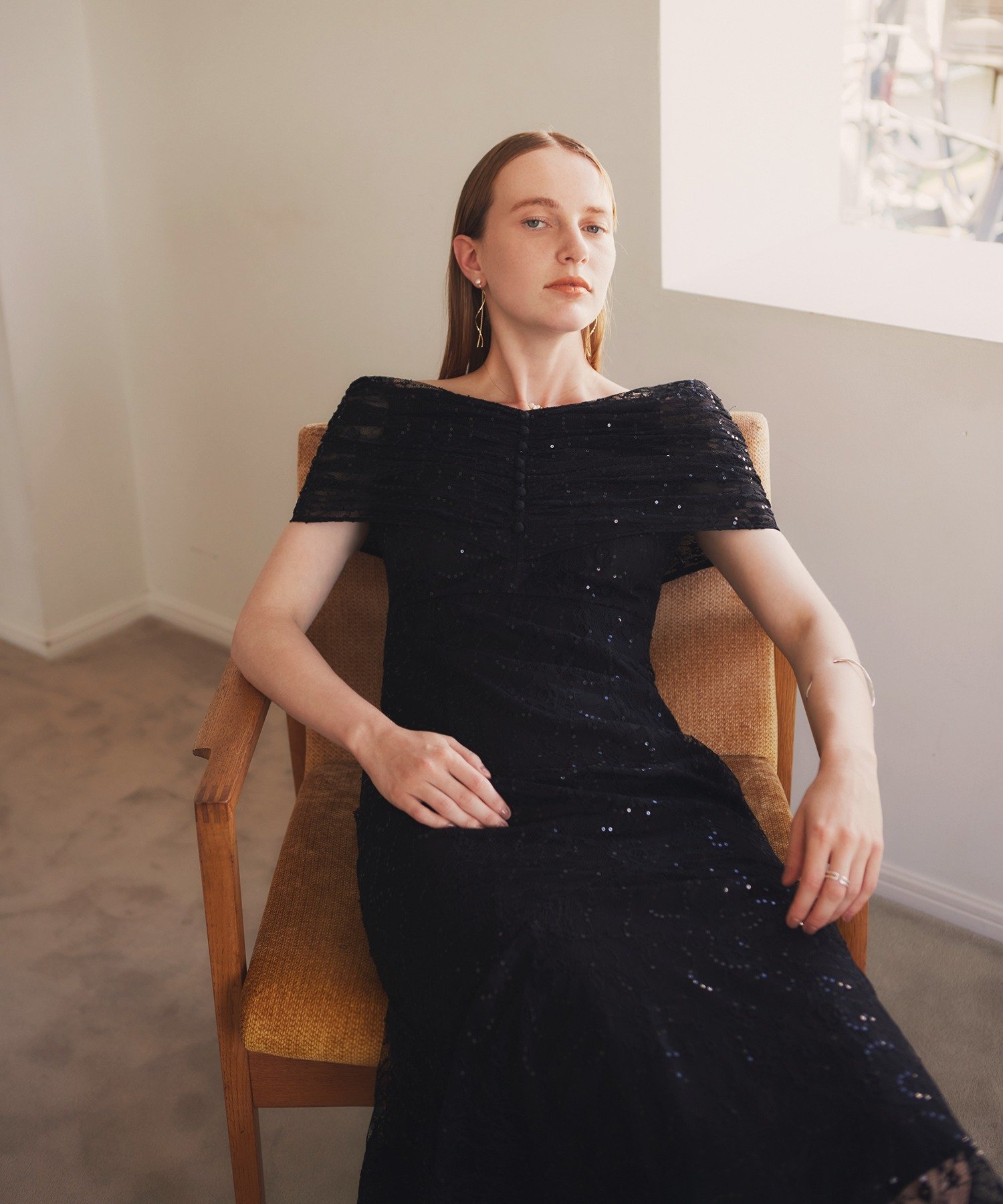 Leja｜LEJA-2WAYレース花柄オフショルダーマーメイドロングワンピース