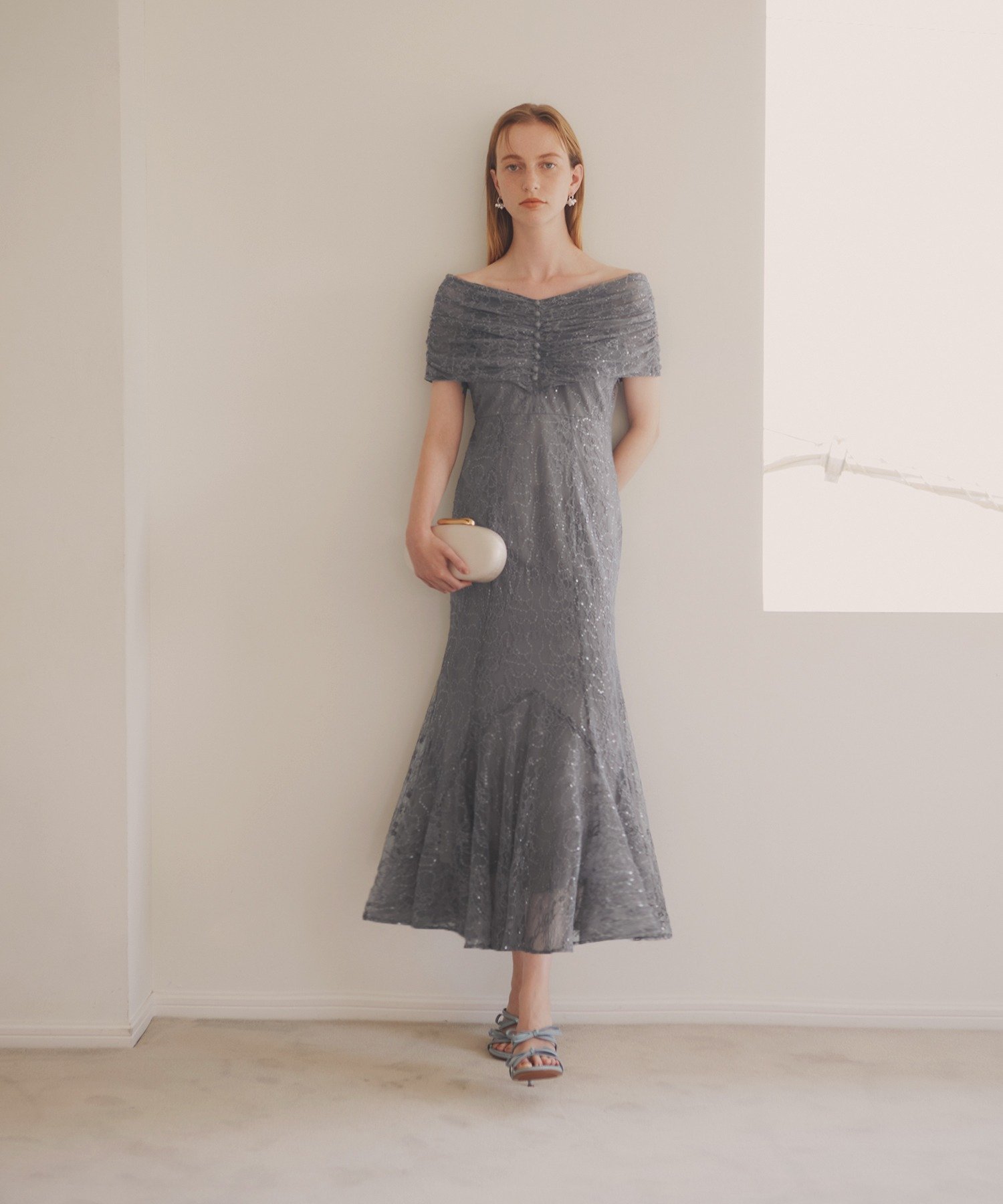 Leja｜LEJA-2WAYレース花柄オフショルダーマーメイドロングワンピース