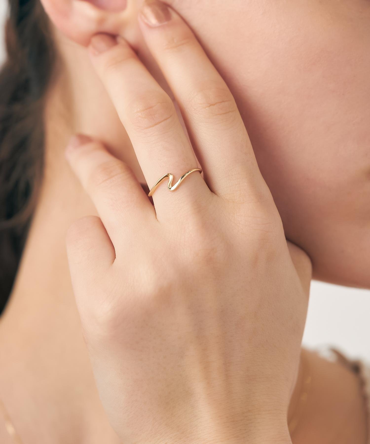 ete｜[レイヤード] K10YG ウェーブ リング | Rakuten Fashion(楽天