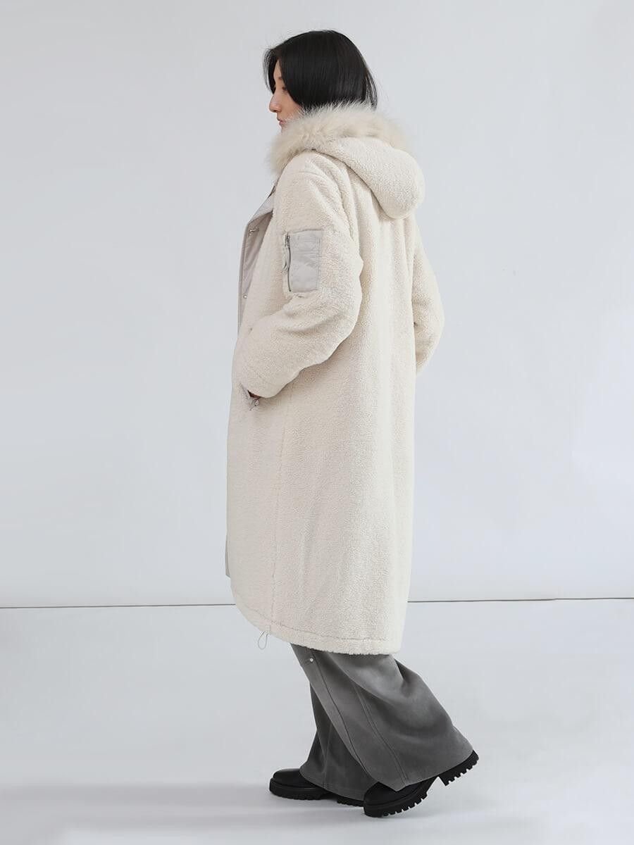 LASUD｜ファーフーデッドボアコート | Rakuten Fashion(楽天