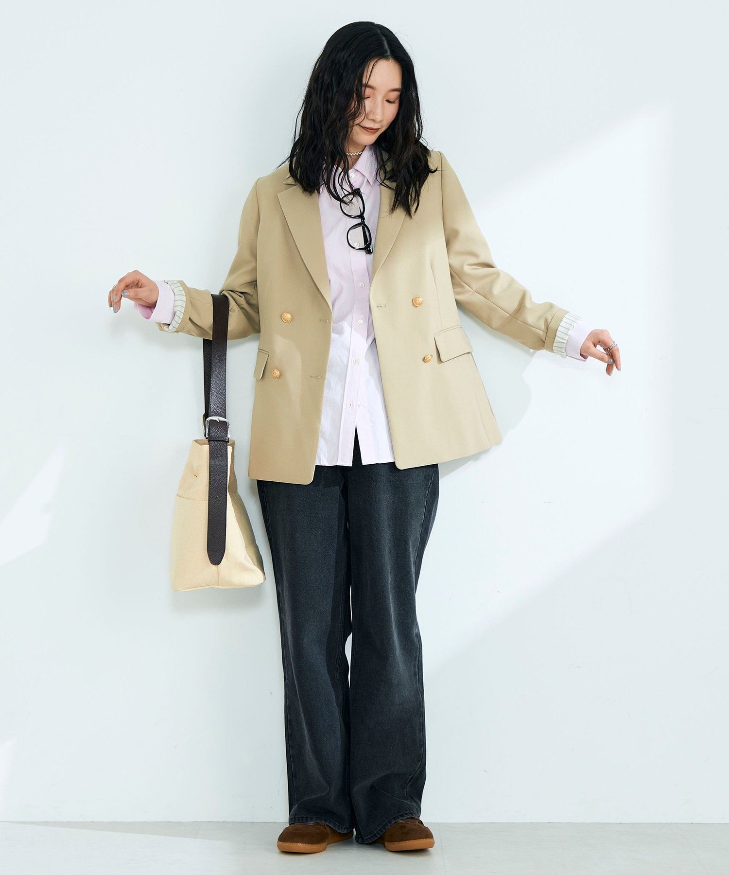 FREDY & GLOSTER｜【3サイズ展開/オンオフ使える】ダブルブレスト