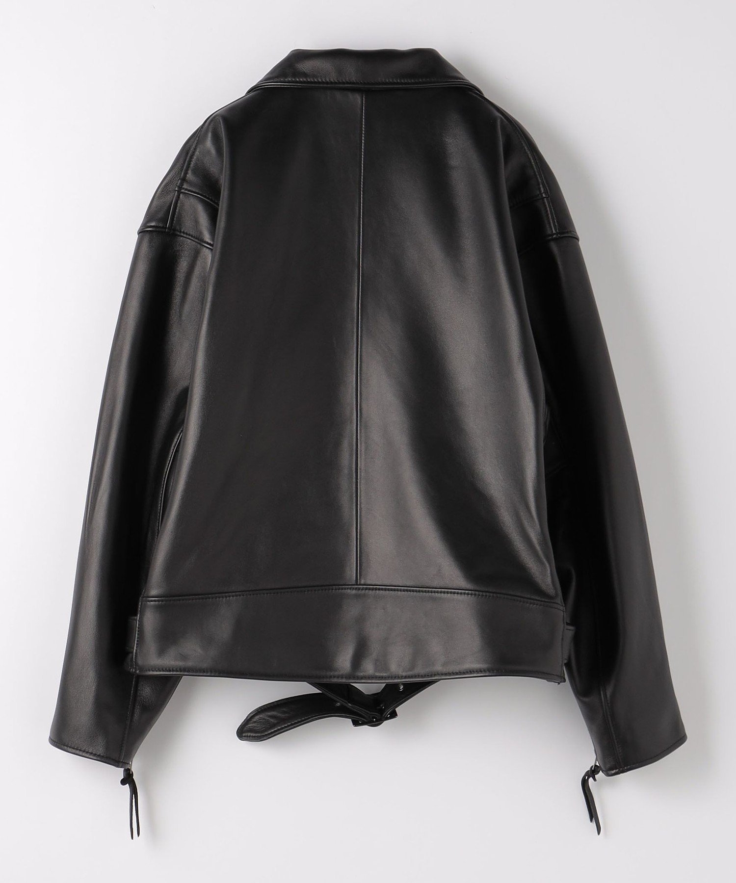 monkey time ブラックレザー シングルライダース L 花柄 やぎ革 monkey time BEAUTY＆YOUTH UNITED ARROWS 革ジャン ライダース