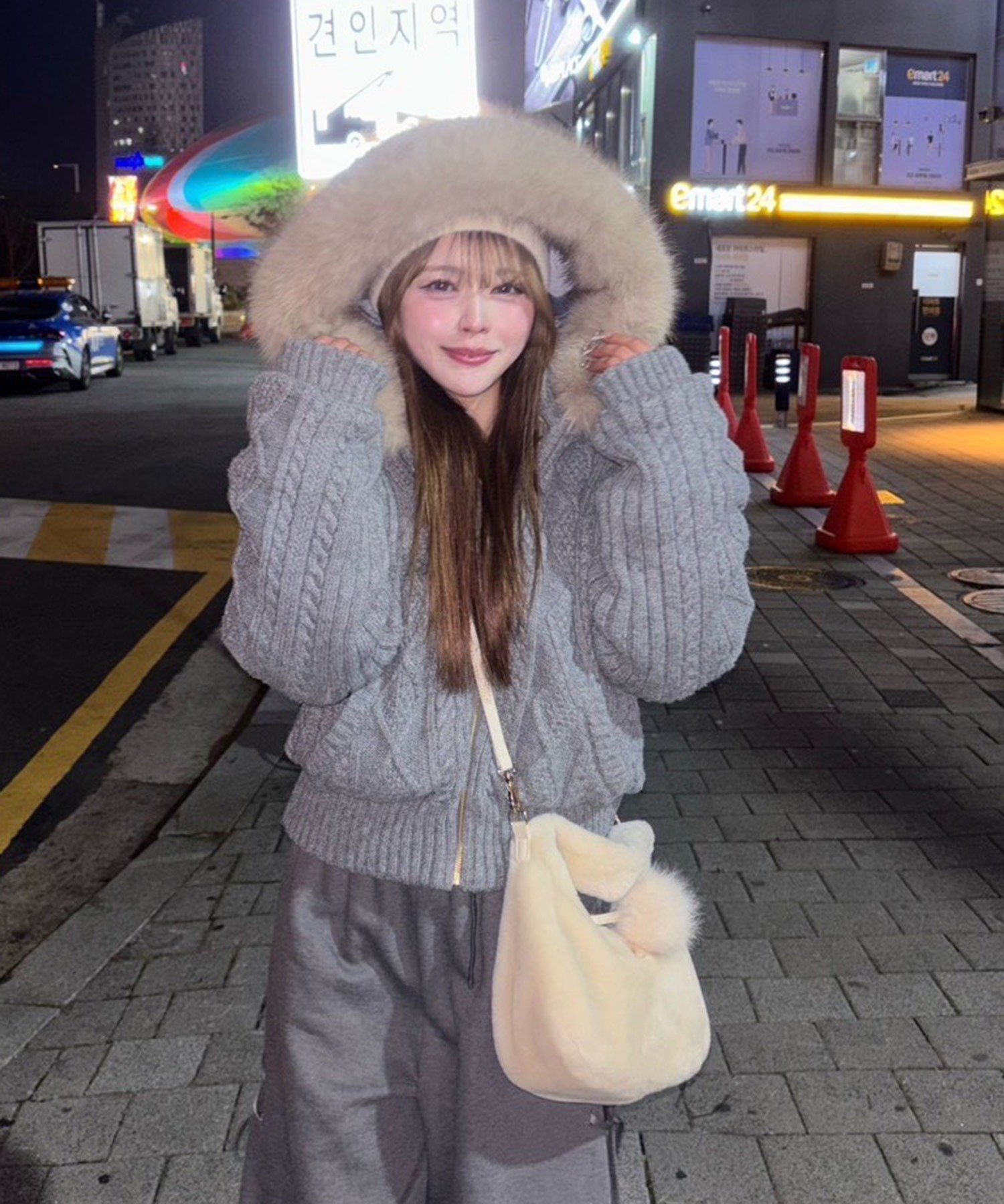 one after another NICE CLAUP｜ケーブルニット中綿ブルゾン | Rakuten