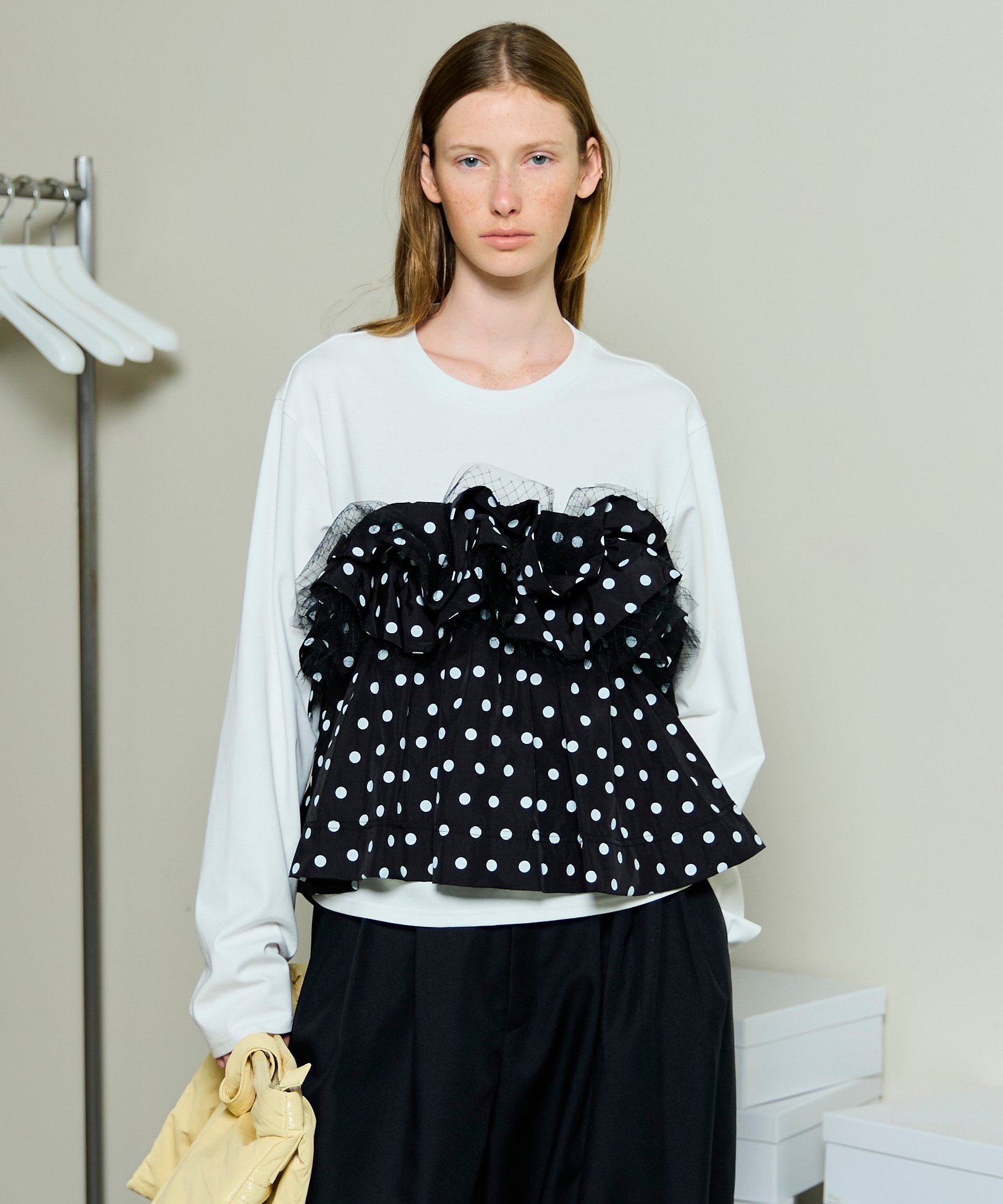 MAISON SPECIAL｜Mixed Fabric Frill Tops | Rakuten Fashion(楽天