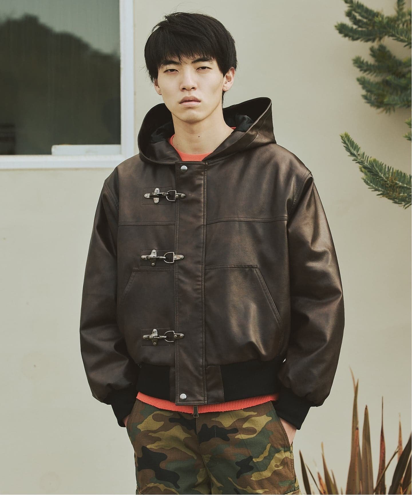 JOURNAL STANDARD｜フェイクレザー ファイヤーマン フード ジャケット