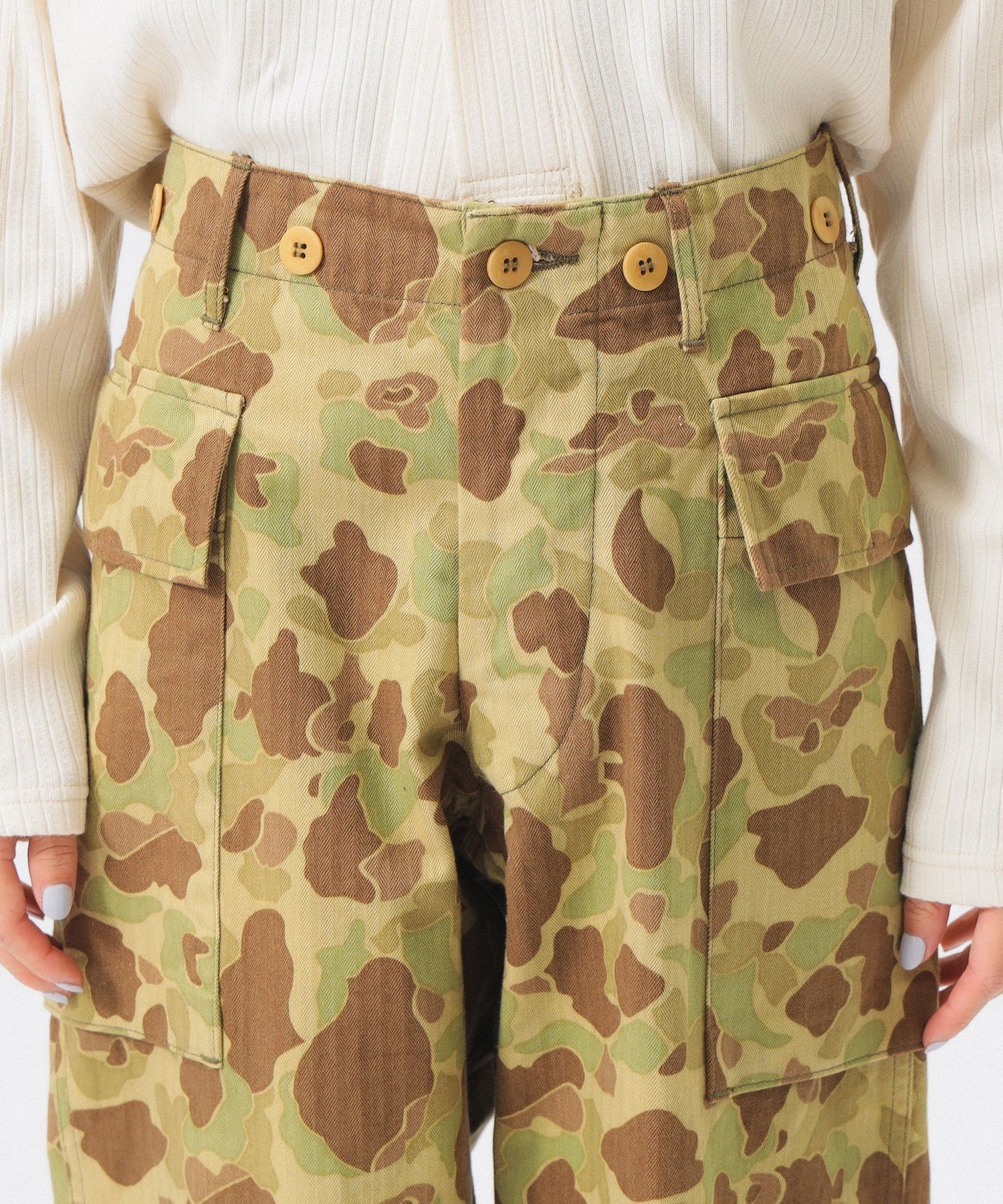 BEAMS WOMEN｜【別注】BUZZ RICKSON'S / ヘリンボーン カモ パンツ