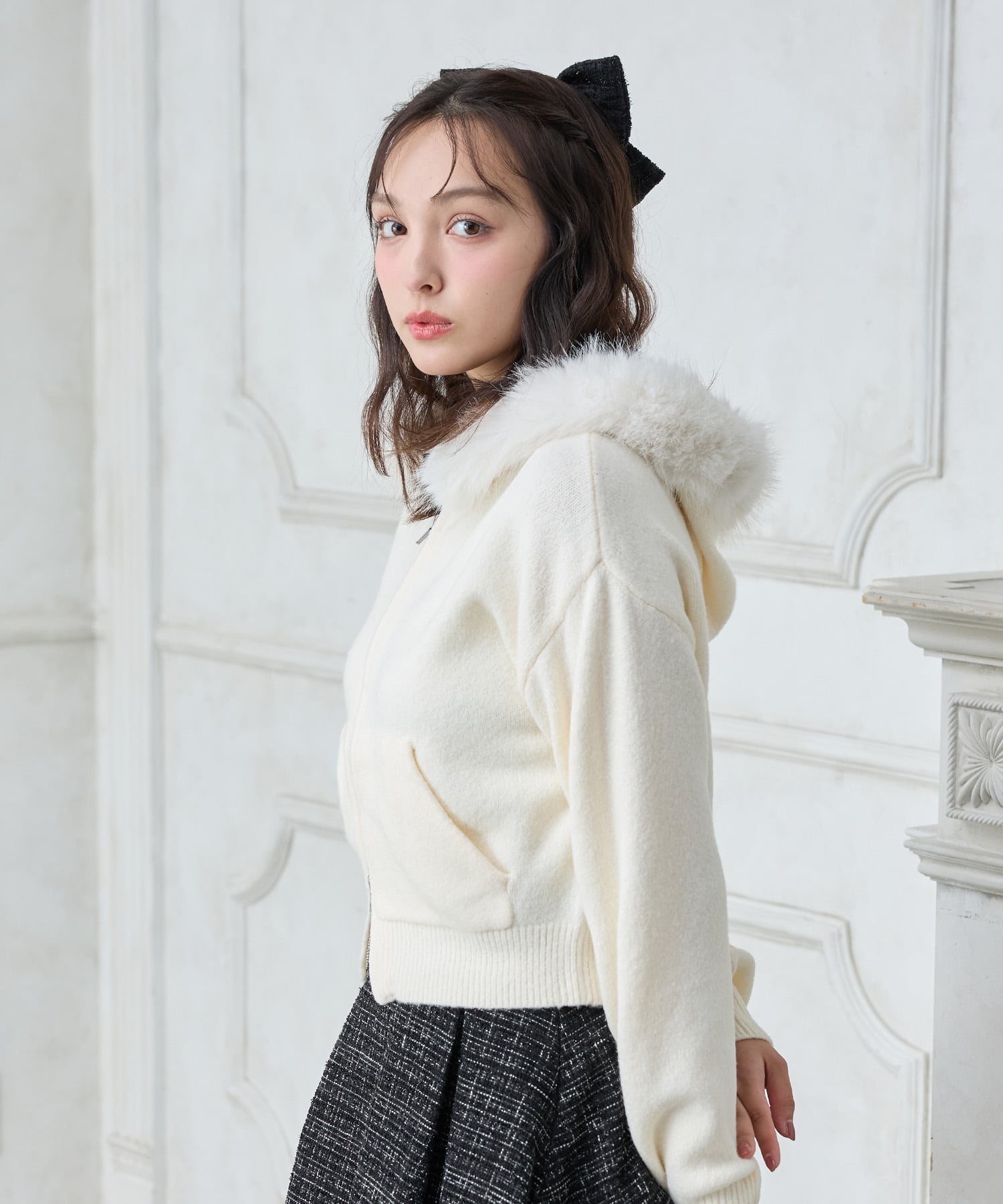 INGNI｜7Gファー付ニットパーカー | Rakuten Fashion(楽天ファッション