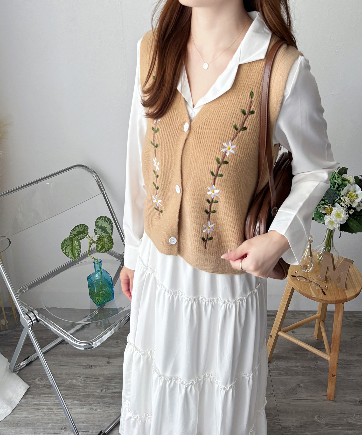 楽天市場】ニットベスト（柄刺繍）（レディースファッション）の通販