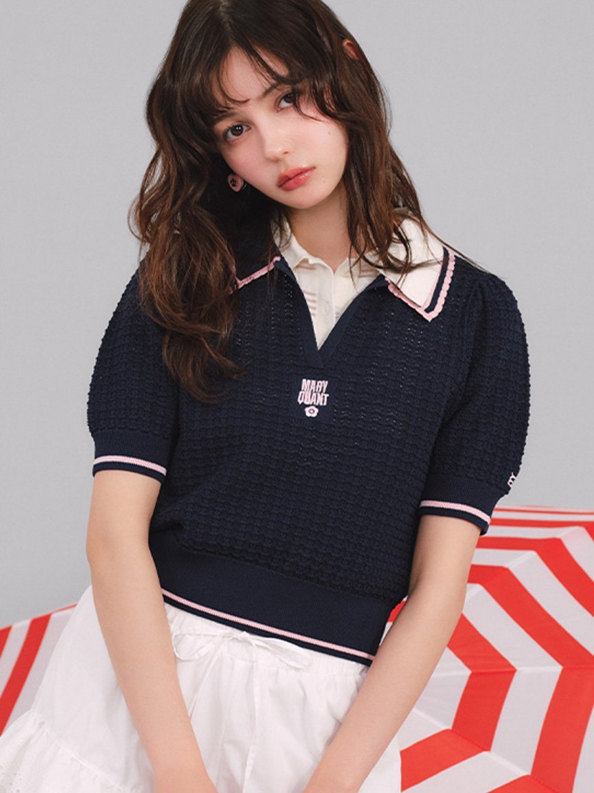 LILY BROWN｜【LILY BROWN×MARY QUANT】シアーポロニットトップス