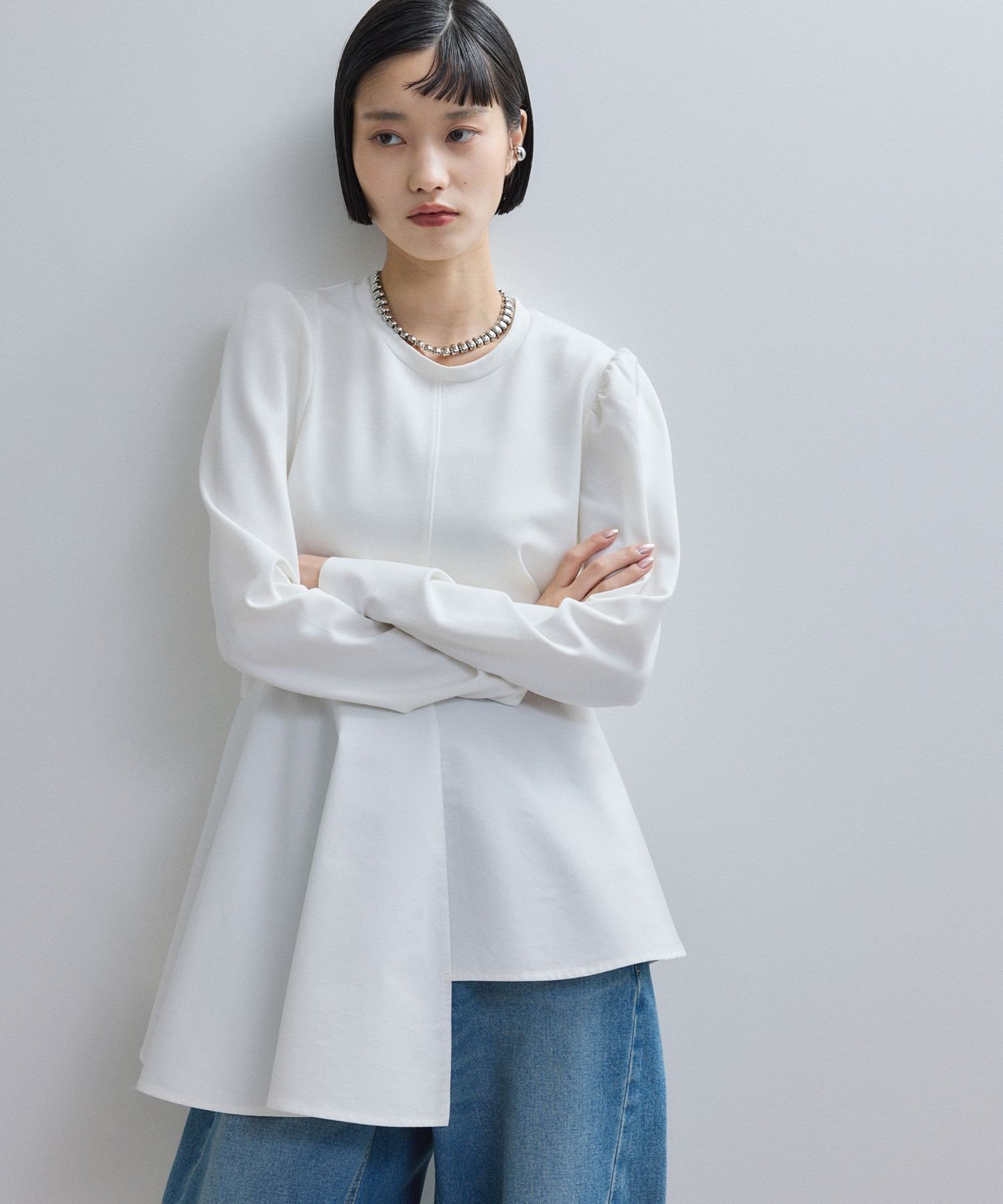 ADAM ET ROPE'｜【WEB限定】フリルペプラムロングスリーブカットソー