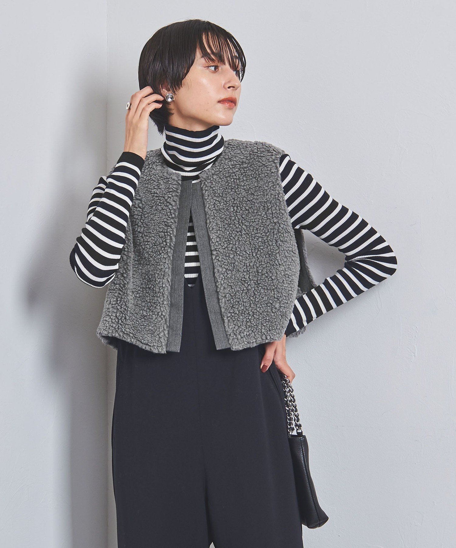 UNITED ARROWS ＜SACRA＞ボア ショートベスト ユナイテッドアローズ