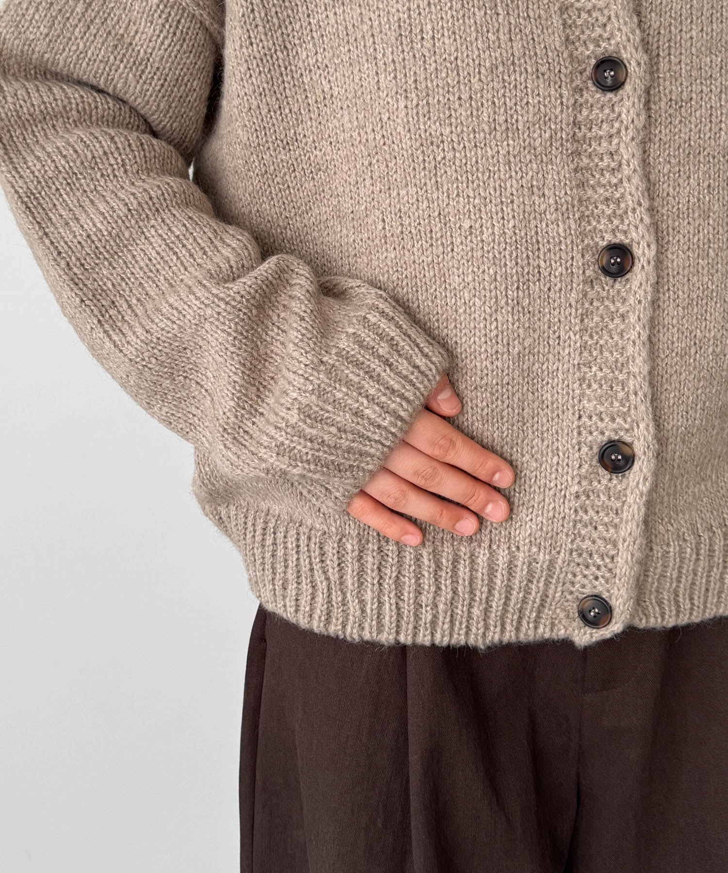 CANAL JEAN｜El mar アルパカ混クルーネックカーディガン | Rakuten