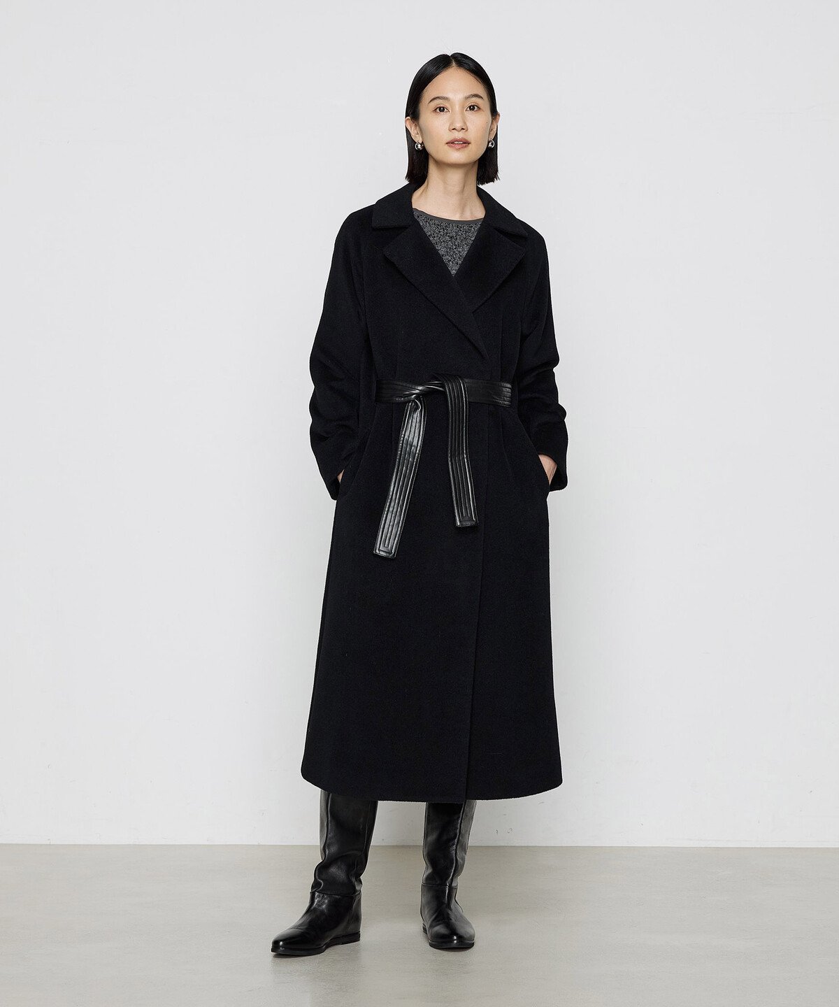 COMME CA｜アンゴラウール コンバーチブルロングコート | Rakuten