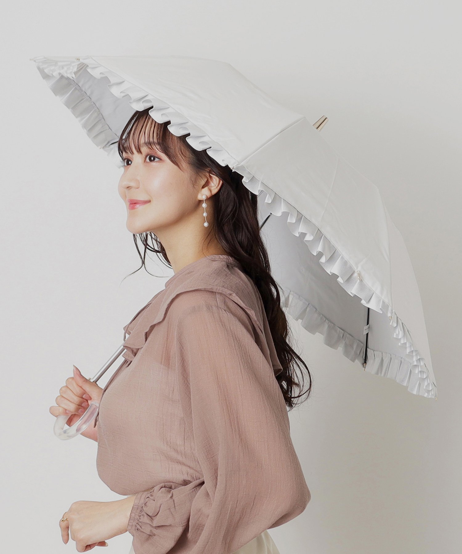 MOONBAT｜LANVIN en Bleu(ランバン オン ブルー)シャイニーフリル 日傘