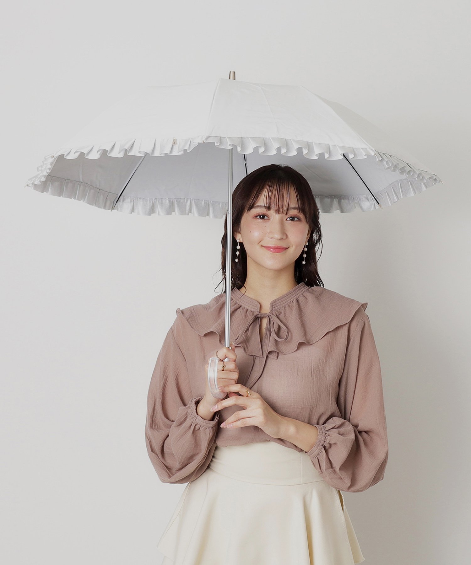 MOONBAT｜LANVIN en Bleu(ランバン オン ブルー)シャイニーフリル 日傘